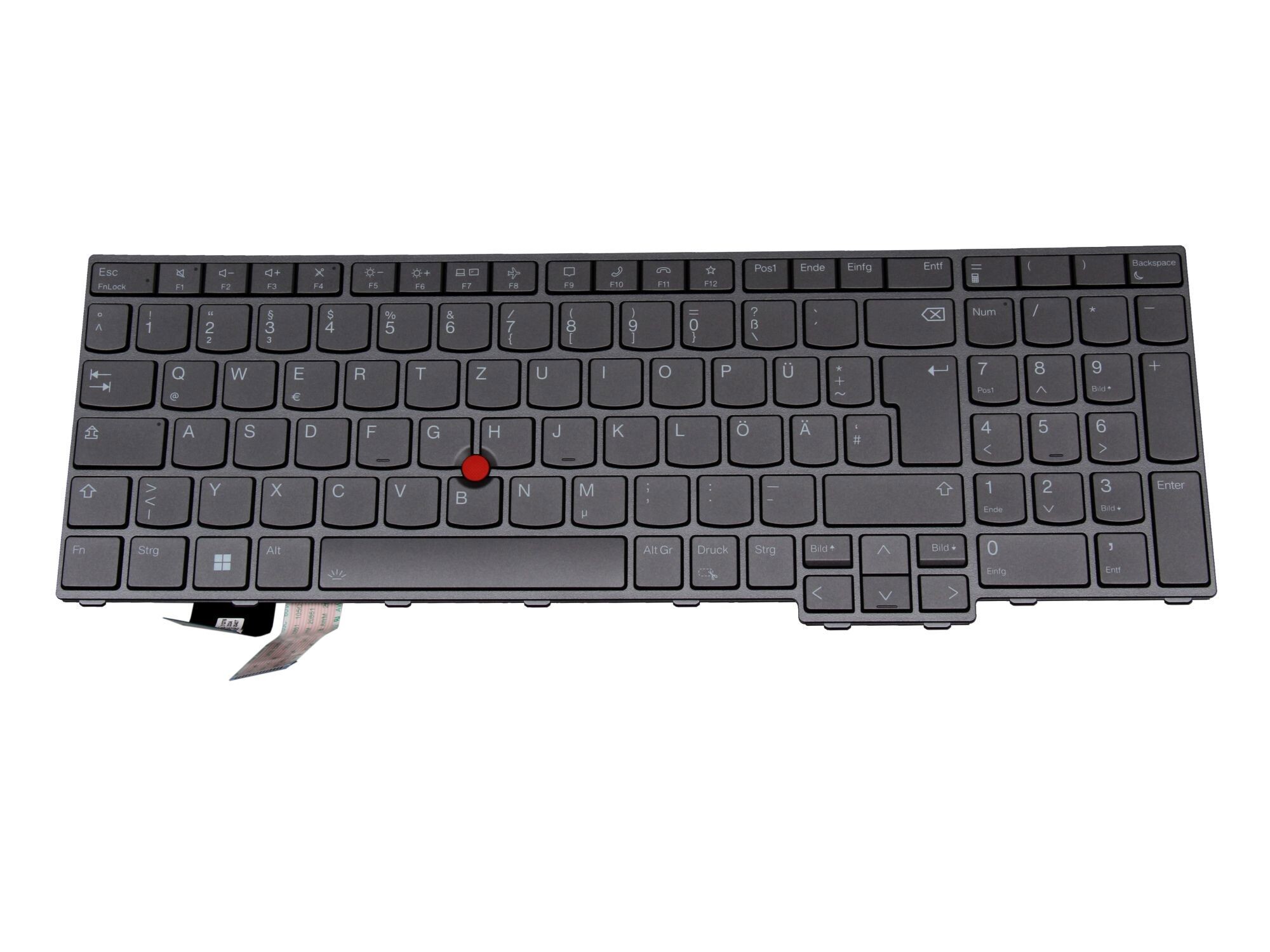 Lenovo ThinkPad P16s Gen 1 (21BT/21BU) original Tastatur DE (deutsch) grau/grau mit Backlight und Mouse-Stick