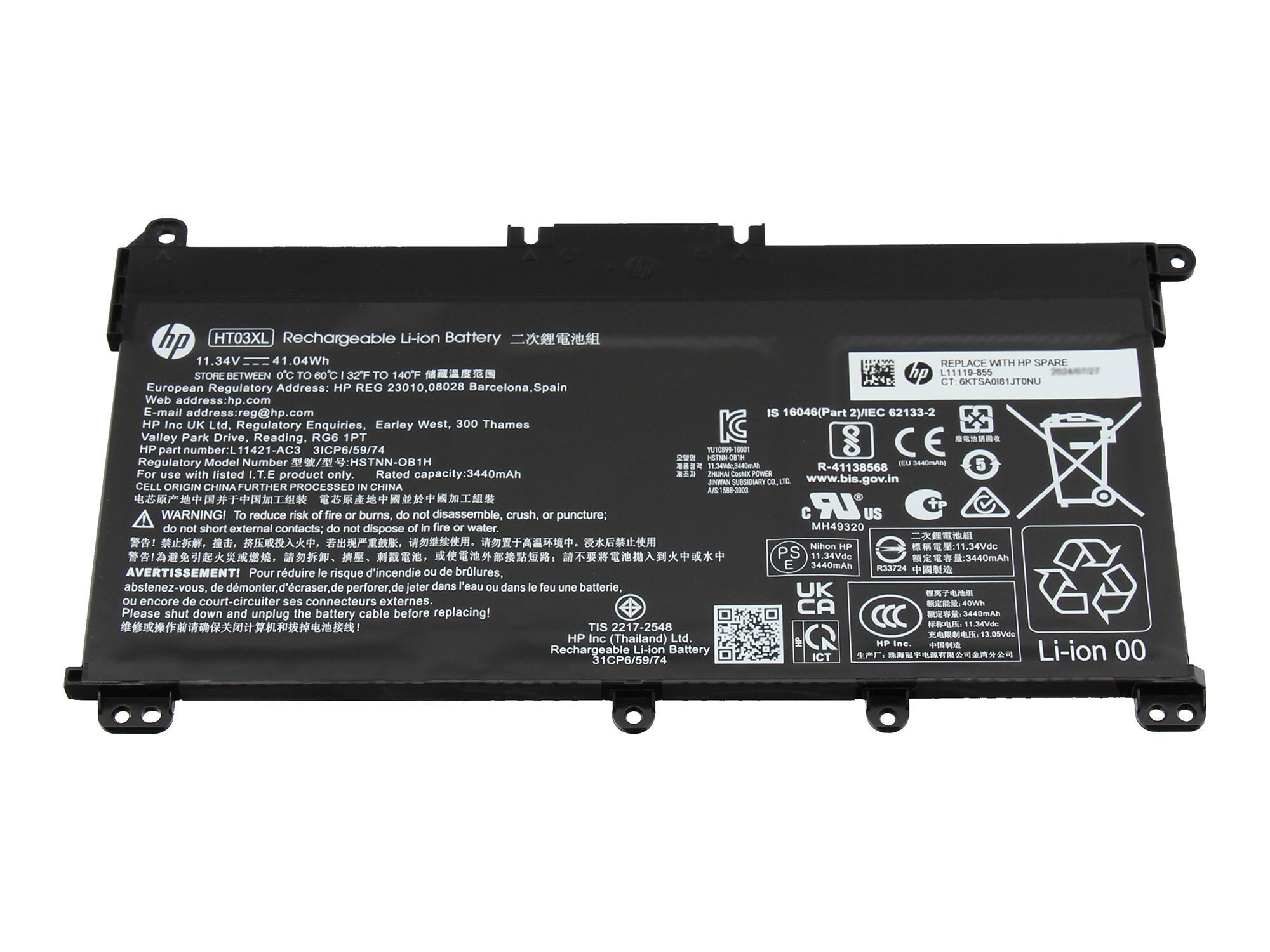 HP L11119-855 Original Akku 41,04Wh HT03XL - Bild 1 von 2