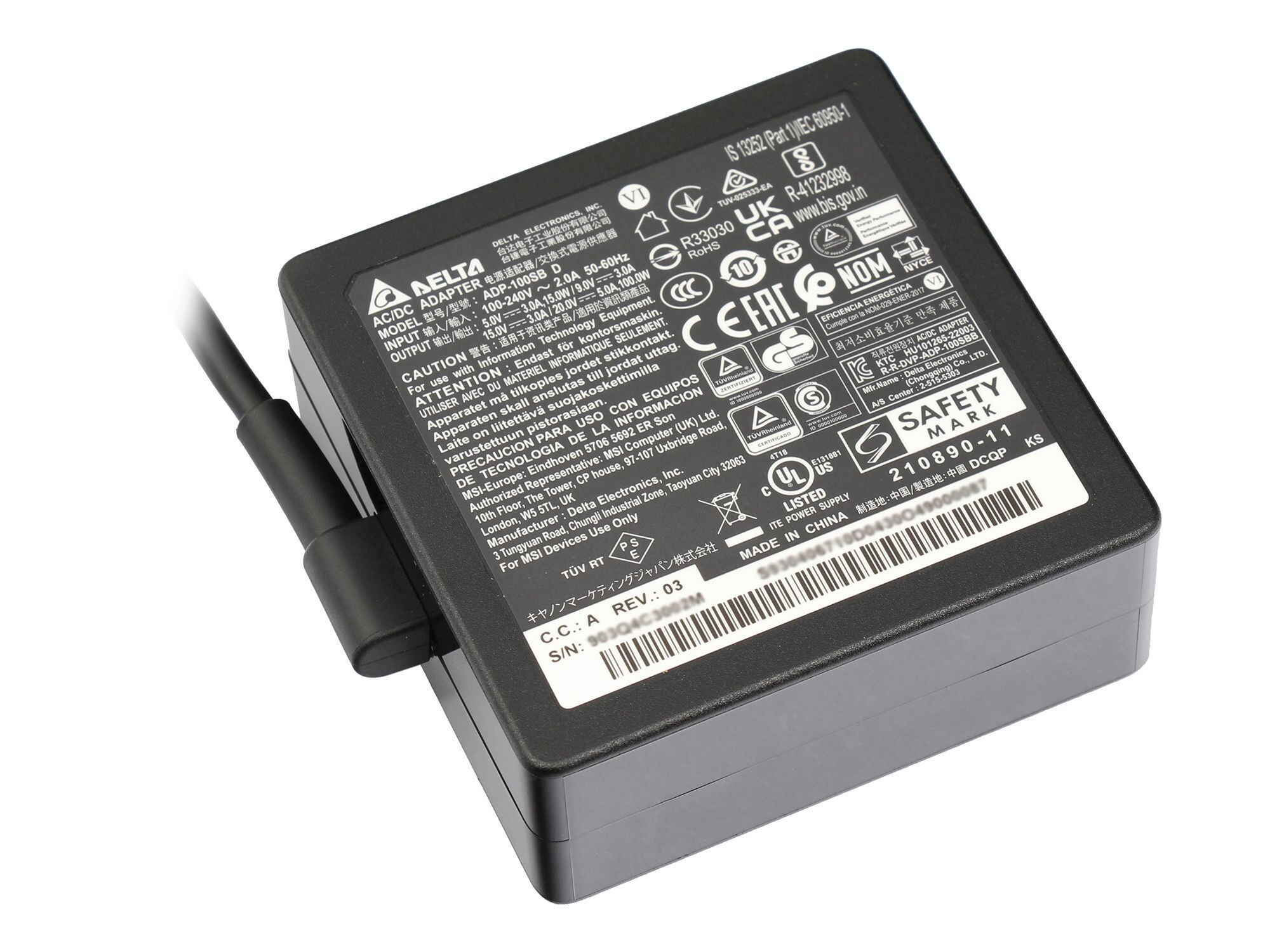 MSI USB-C Netzteil für Summit 15 A11SCS/A11SCST (MS-16S6) 100,0 Watt