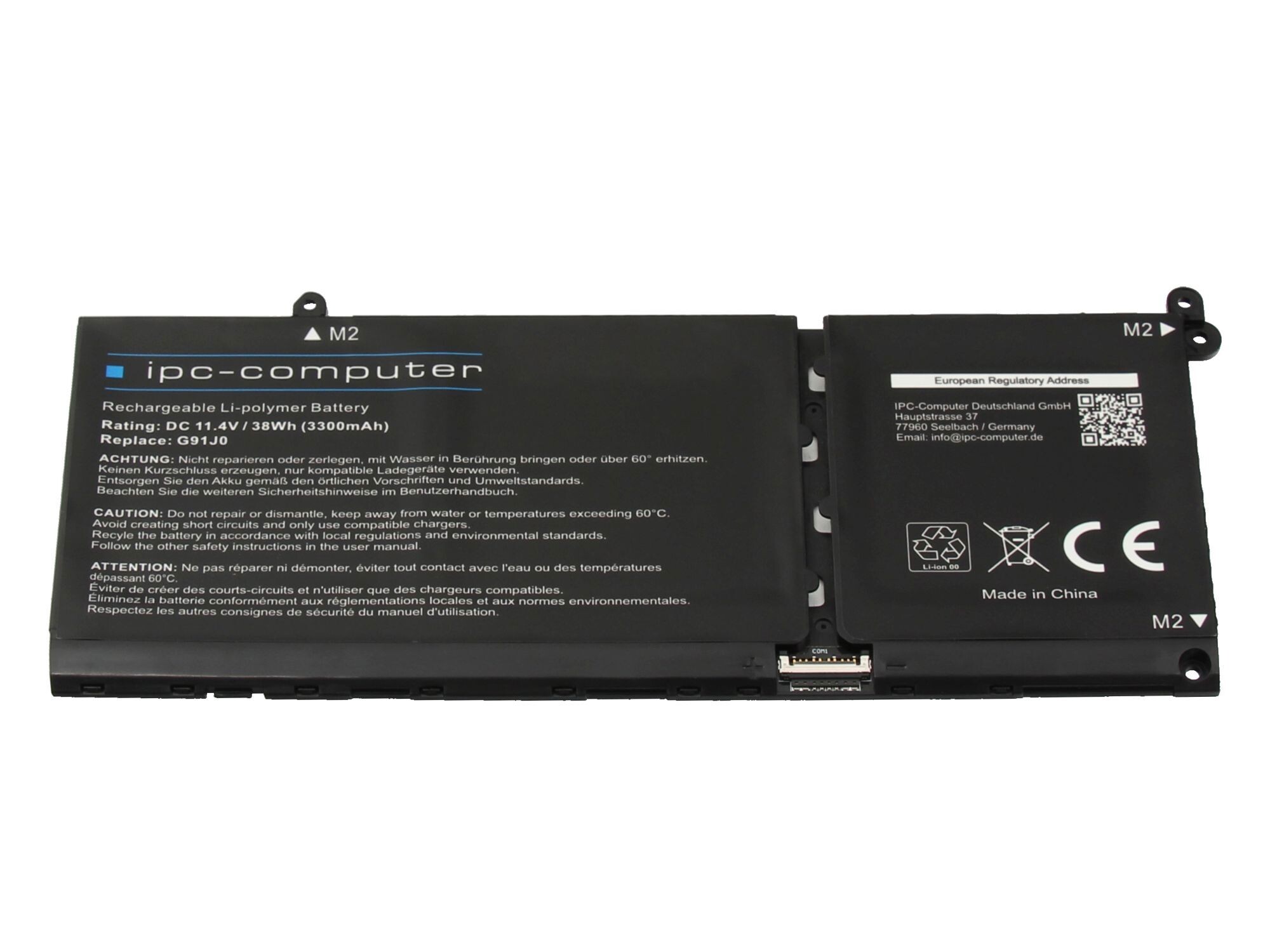 IPC-Computer Batterie 38Wh Nouveau compatible pour Dell Inspiron 15 (3521)