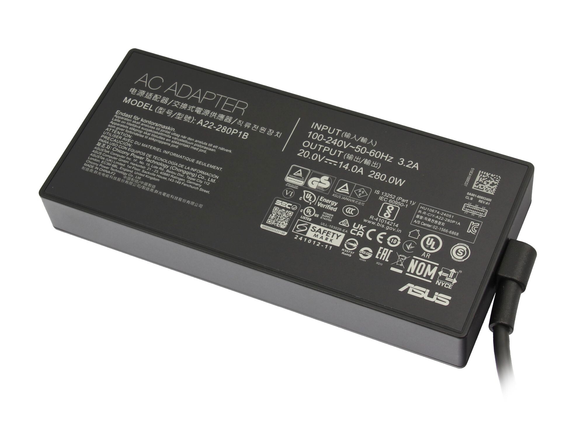 Asus ROG Strix G18 G815LR original chargeur 280 watts construction normale