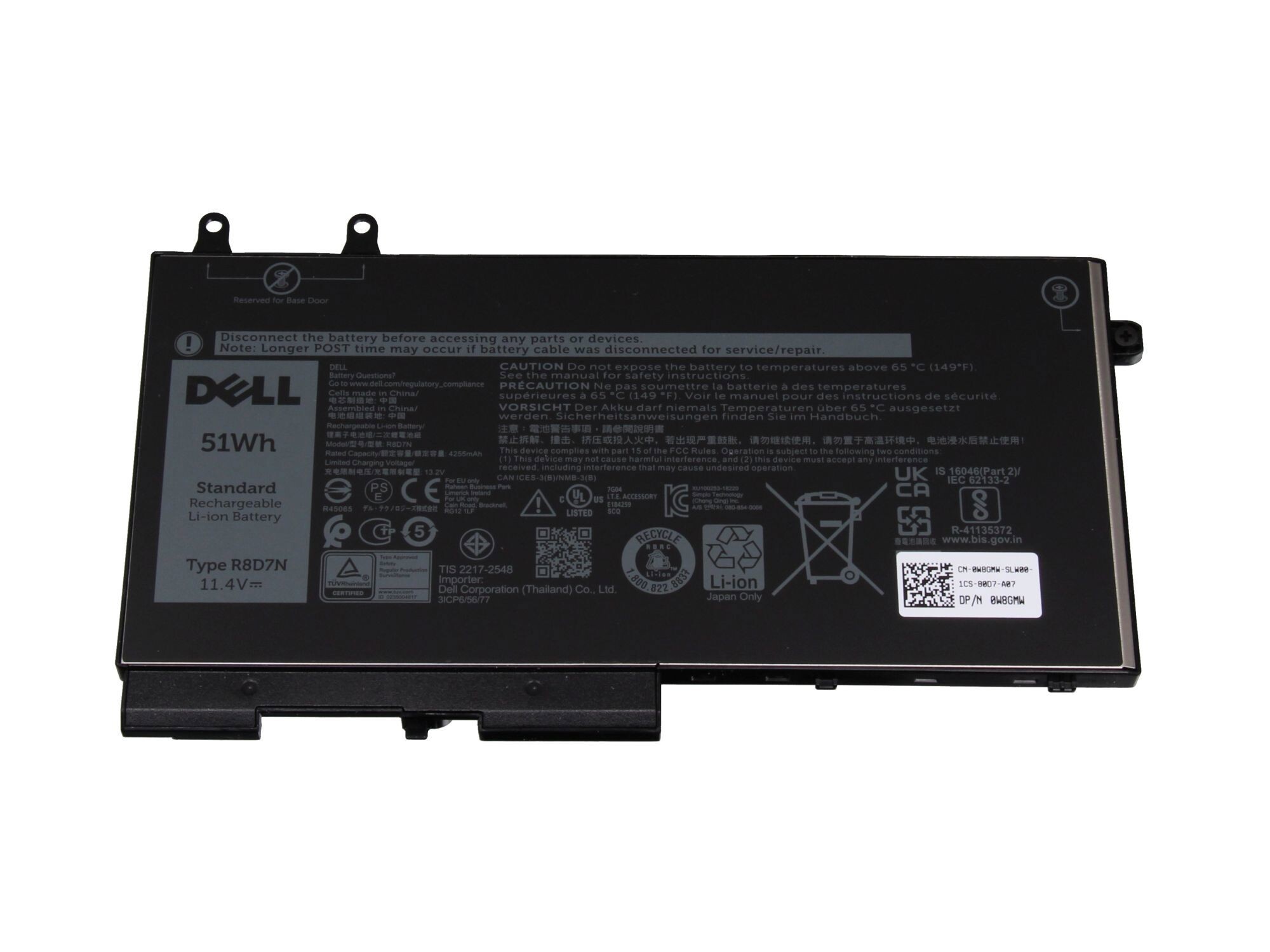 Dell Akku für Latitude 15 (5500) 51Wh 11,4V