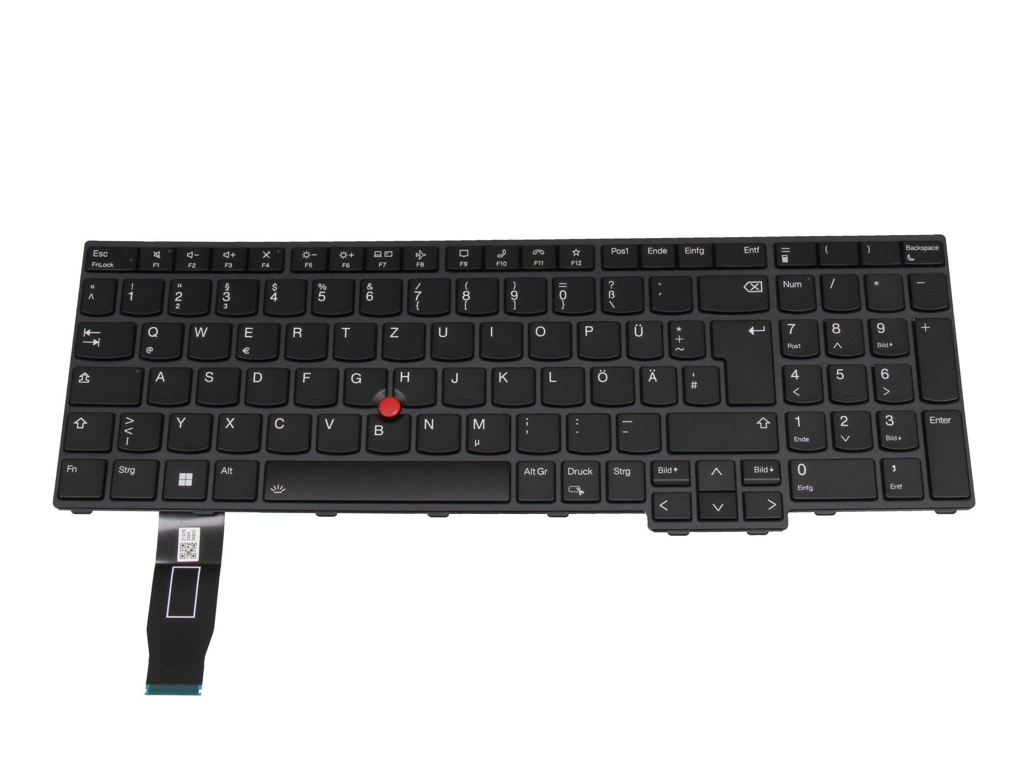 Lenovo ThinkPad P16s Gen 2 (21K9) original Tastatur DE (deutsch) schwarz/schwarz mit Backlight und Mouse-Stick