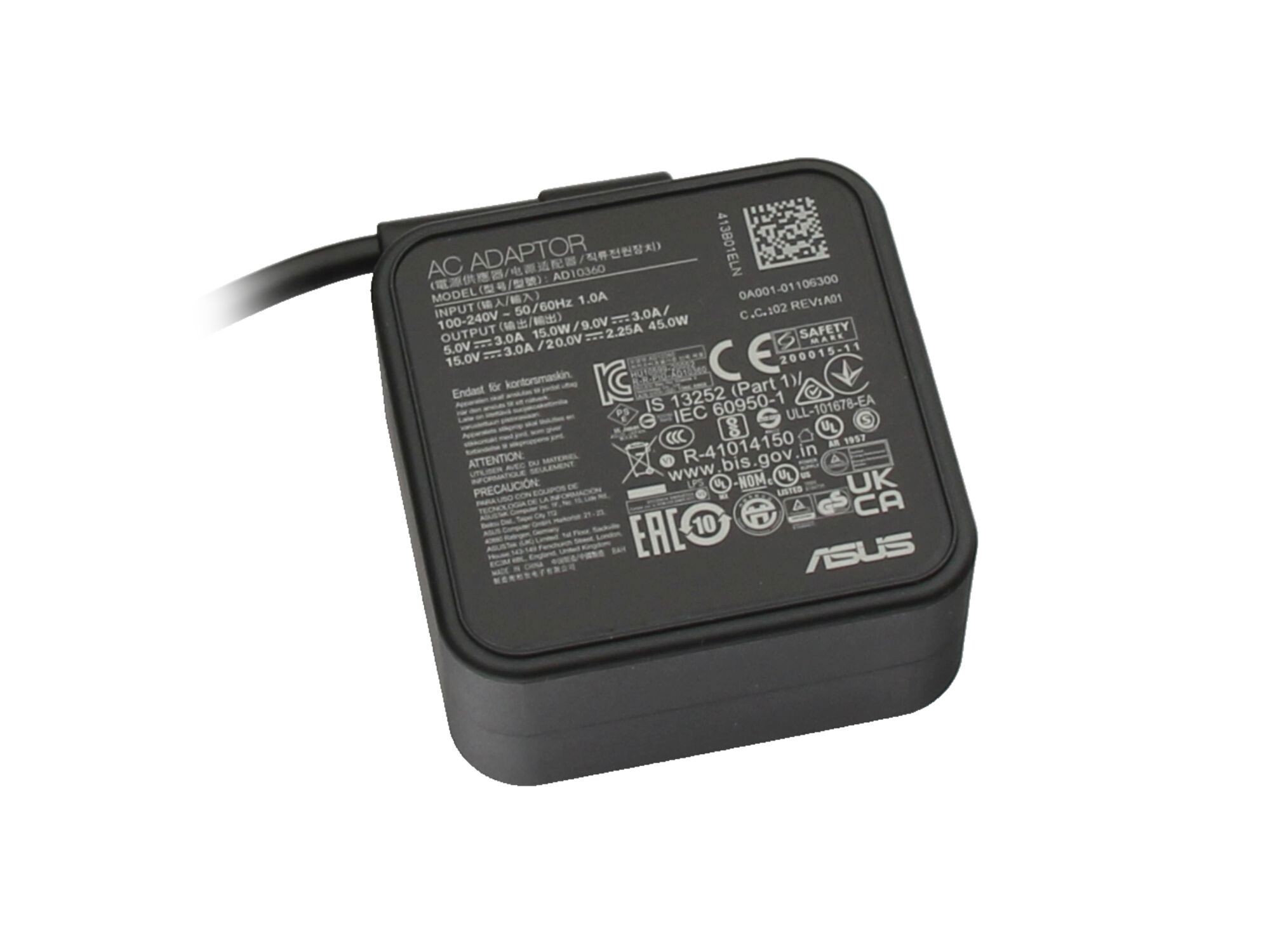 Asus Chromebook Flip CX5 CX5601 original chargeur USB-C 45 watts