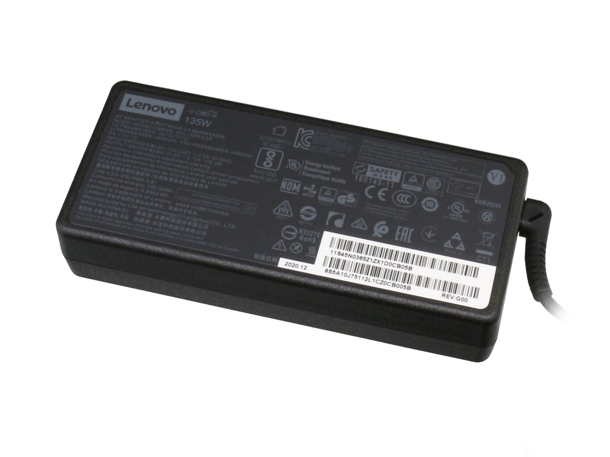 Lenovo ThinkCentre M90q Tiny (11F0) original chargeur 135 watts allongé