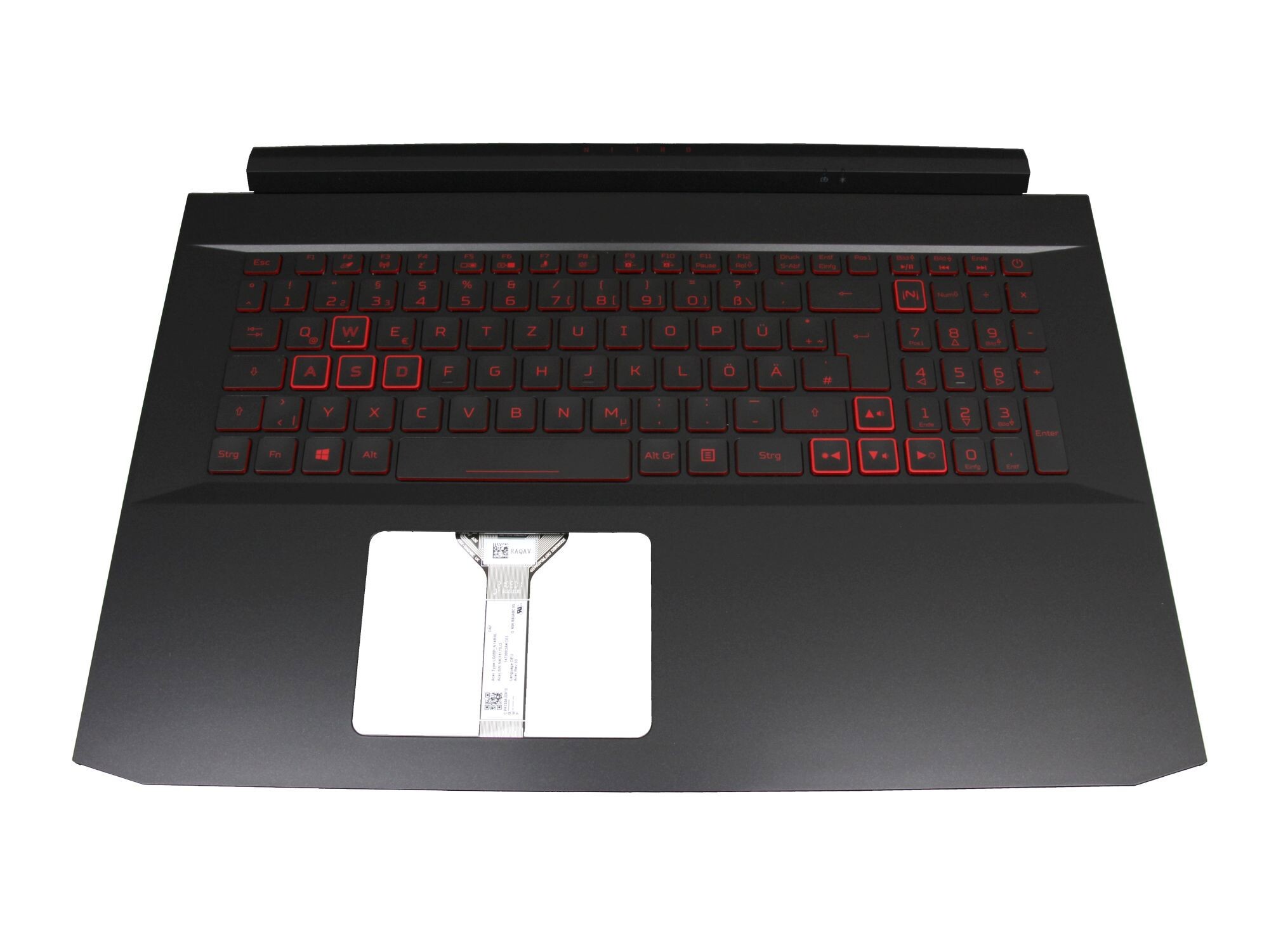 Acer Nitro 5 (AN517-54) original Tastatur inkl. Topcase DE (deutsch) schwarz/rot/schwarz mit Backlight
