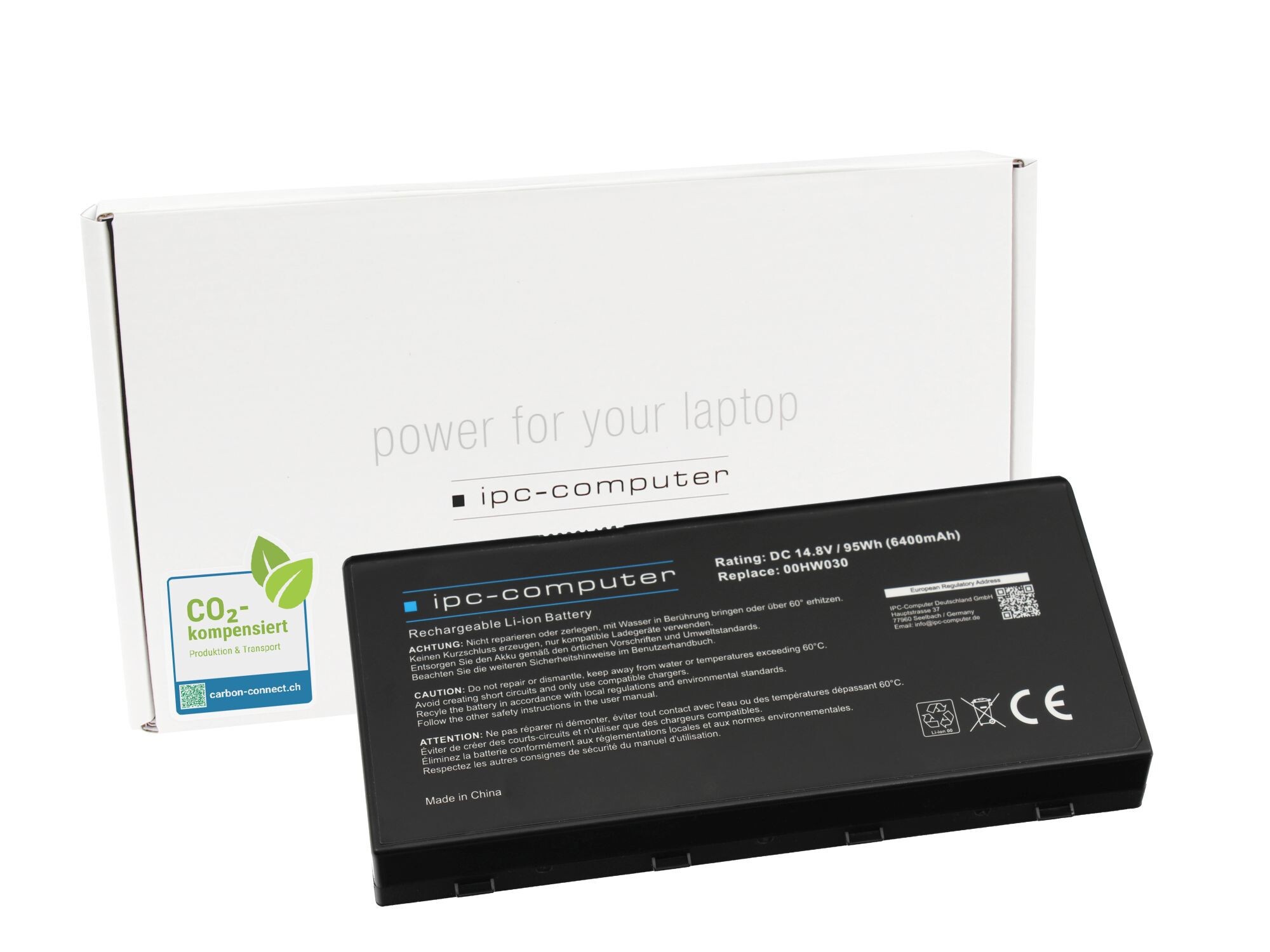 IPC-Computer Batterie compatible avec Lenovo 00HW030 avec 95Wh