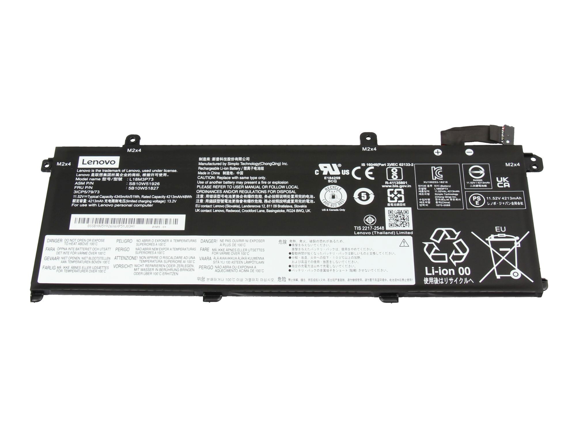 L18C3P72 Lenovo Akku 51Wh