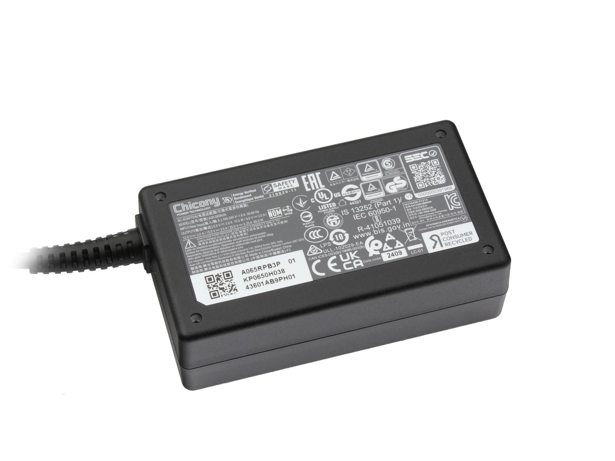 Acer USB-C Netzteil für Chromebook Spin 514 (CP514-3HH) 65,0 Watt