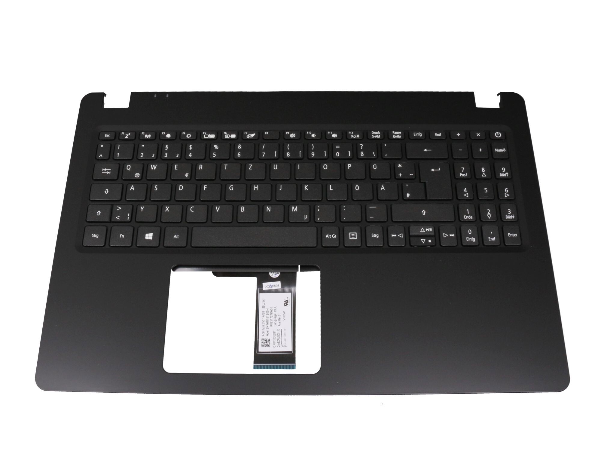 Acer Extensa 215 (EX215-51G) original Tastatur inkl. Topcase DE (deutsch) schwarz/schwarz