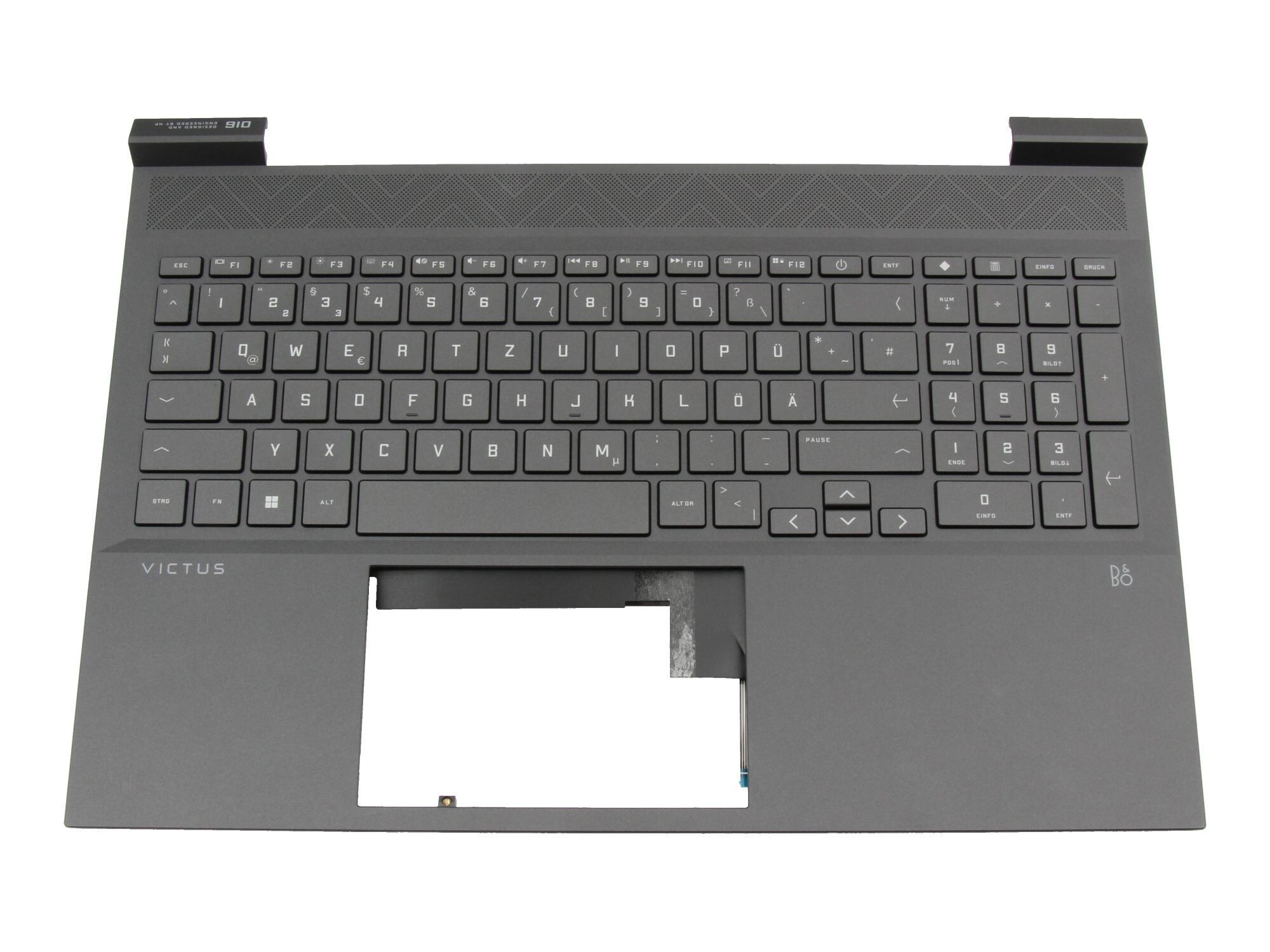 HP Omen 17-ck0000 original Tastatur inkl. Topcase DE (deutsch) schwarz/schwarz mit Backlight (RTX-Grafikkarte)
