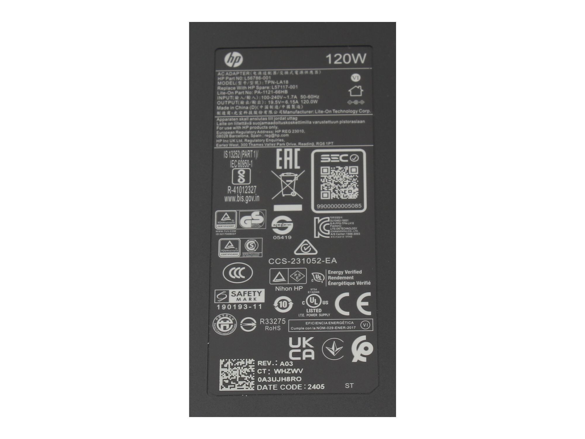 HP PPP016L-E Original chargeur 120 watts mince