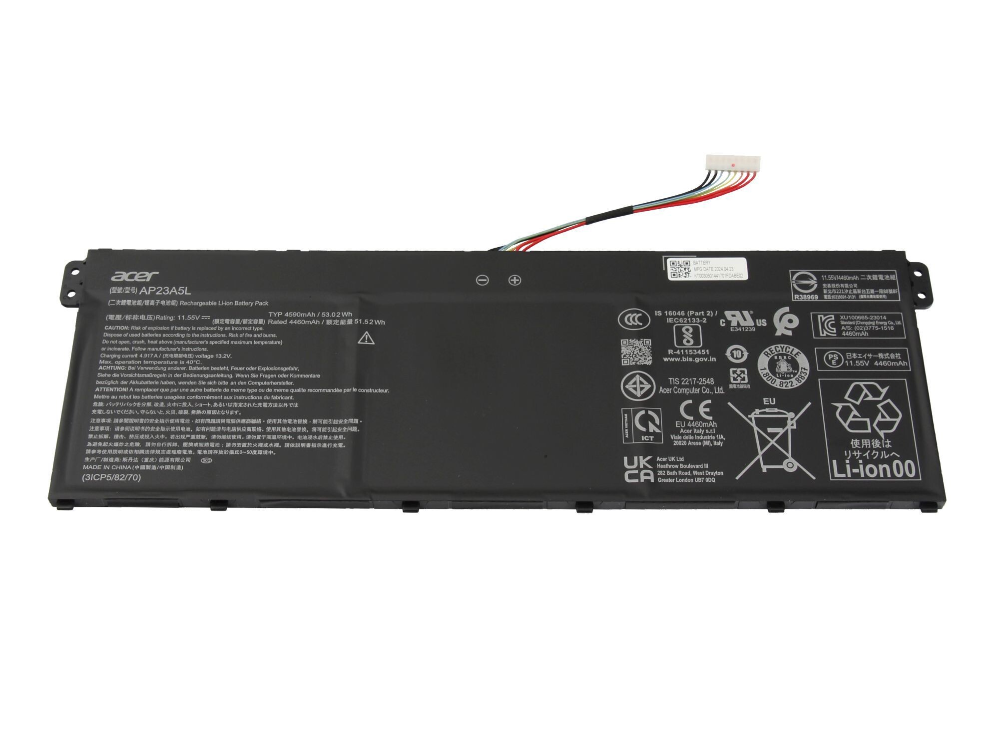 Acer Akku für Aspire 14 (A14-51M) 53Wh 11,55V (AP23A5L)