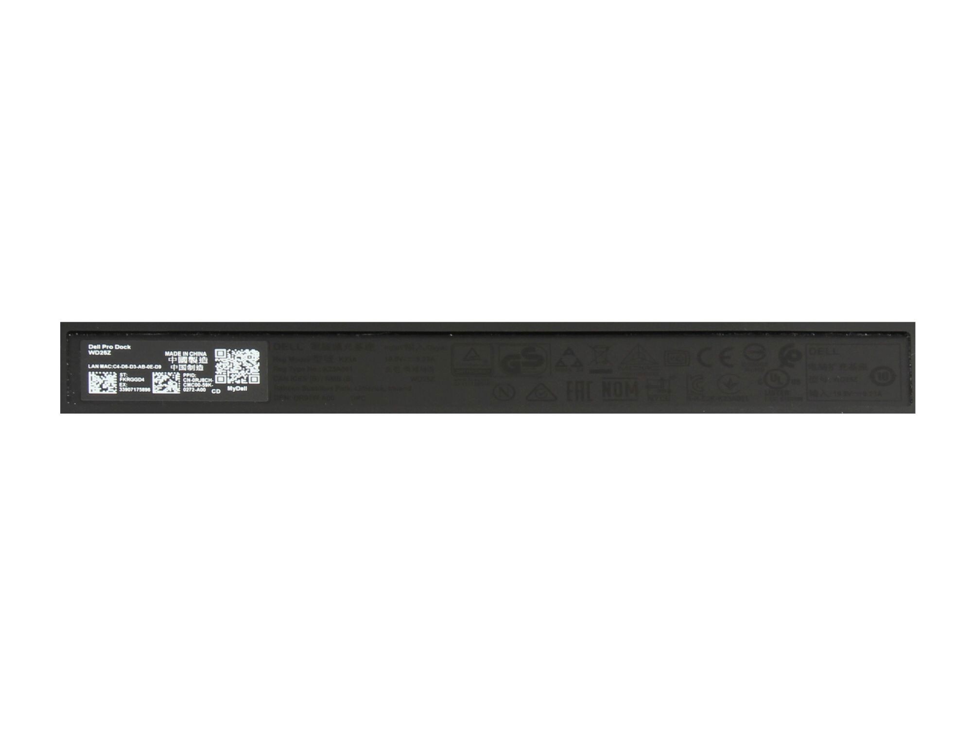 DELL-WD25Z Dell Pro Dock WD25Z USB-C 3 Port Replikator inkl. 180W Netzteil