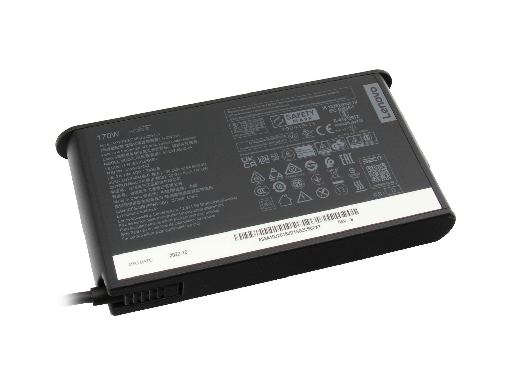 Lenovo ThinkPad P53 (20QN/20QQ) original chargeur 170 watts mince