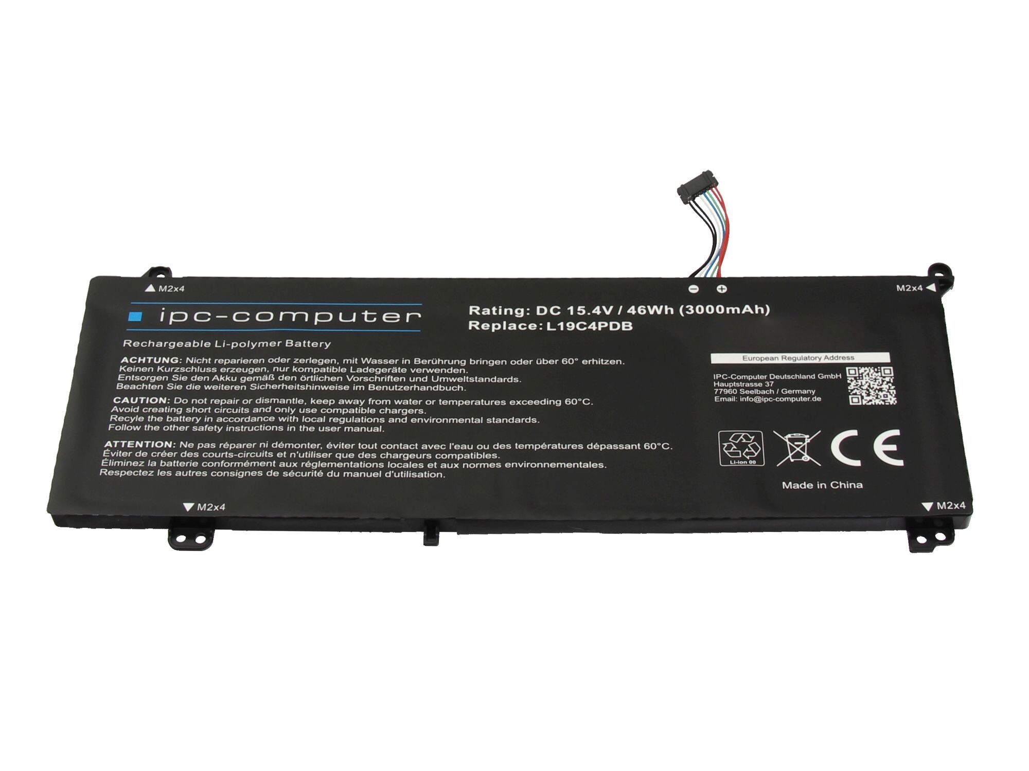 IPC-Computer Batterie 46Wh Nouveau 4 cellules (15,4V) compatible pour Lenovo ThinkBook 15 G4 IAP (21DJ)