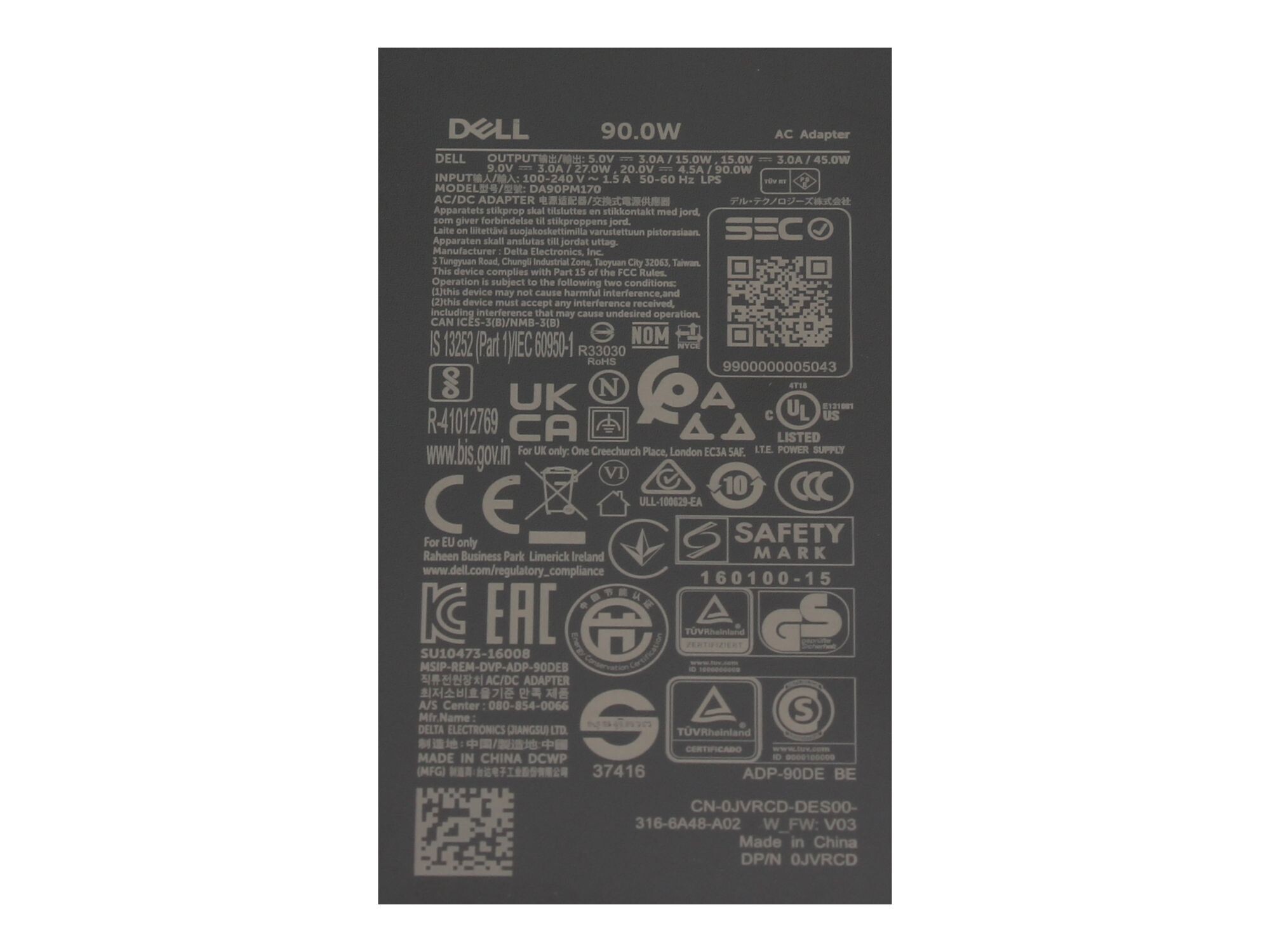 Dell USB-C Netzteil für Latitude 15 (7530) 90,0 Watt