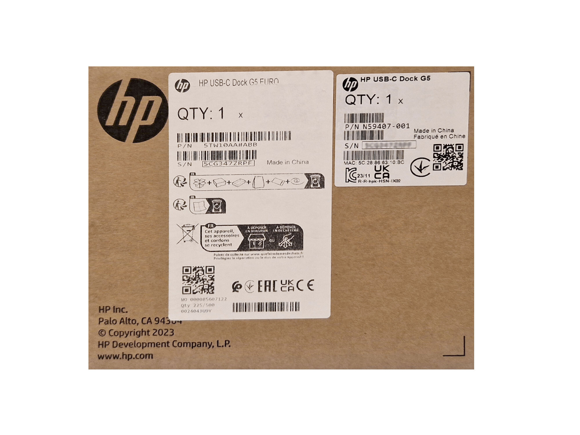 HP ZBook 17 G6 Original USB-C Dock G5 EURO USB-C 3 Port Replikator inkl. 120W Netzteil