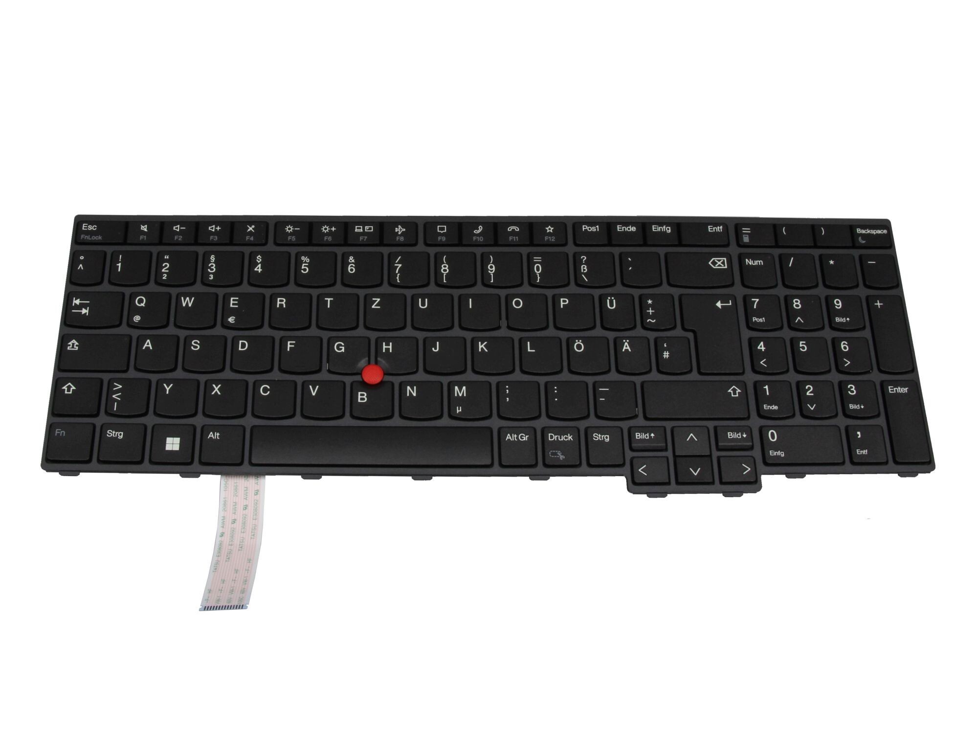 Lenovo ThinkPad P16s Gen 1 (21BT/21BU) original Tastatur DE (deutsch) schwarz/schwarz mit Mouse-Stick