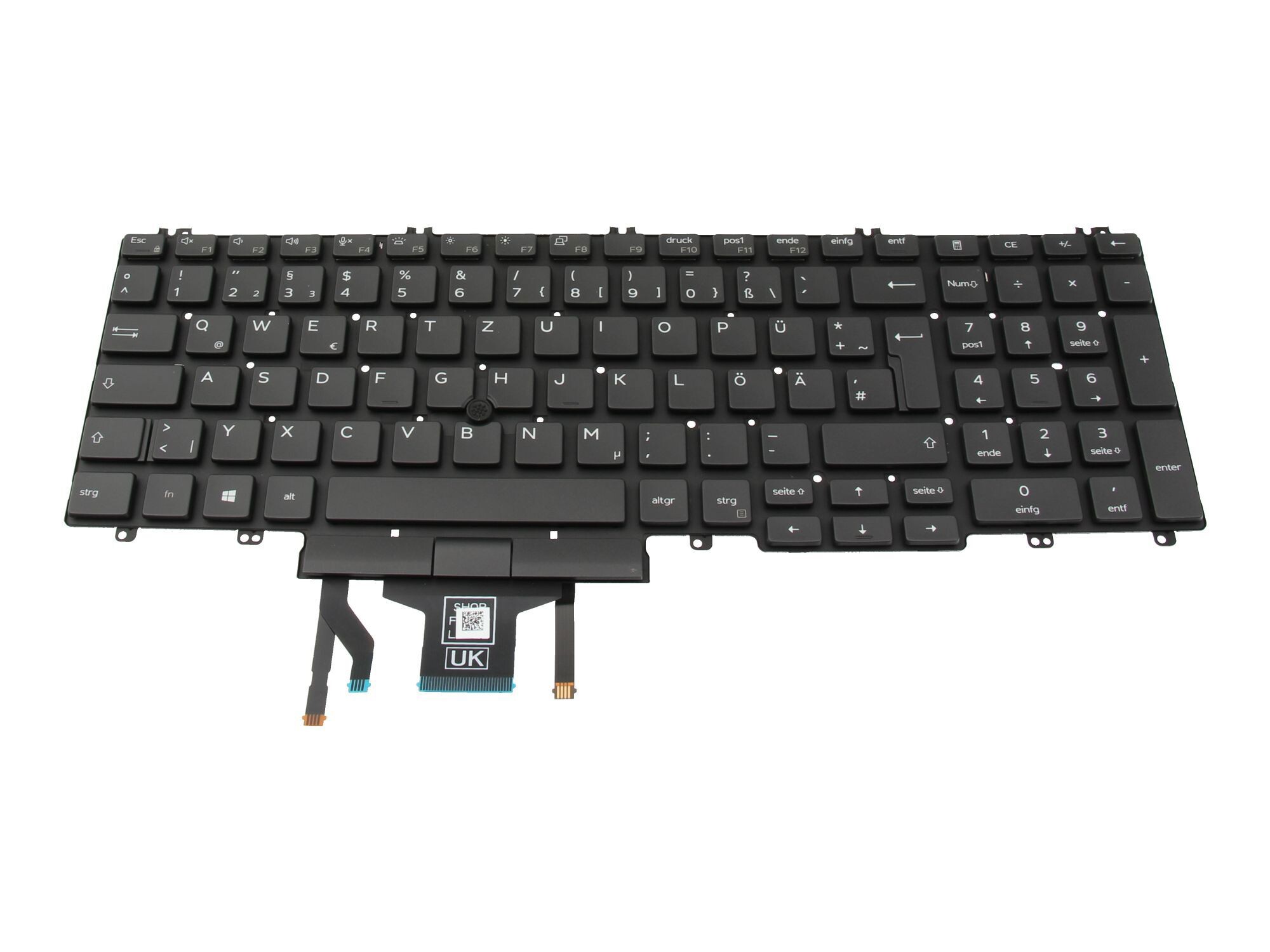 Dell Latitude 15 (5500) original Tastatur DE (deutsch) schwarz/schwarz mit Backlight und Mouse-Stick