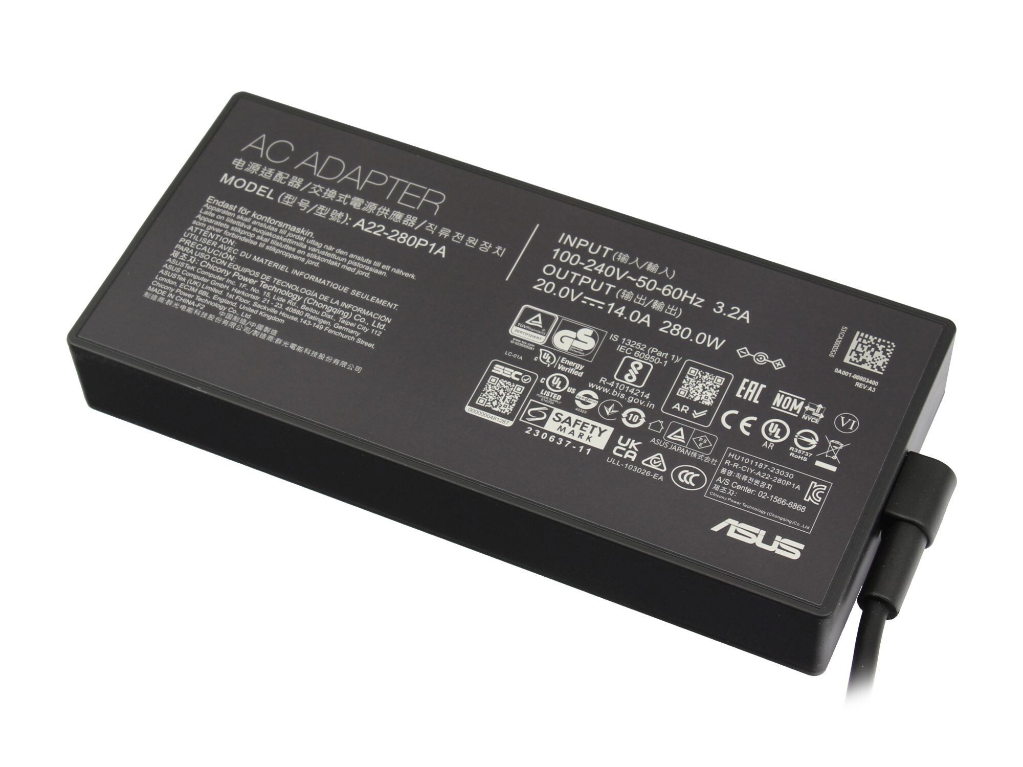 Asus ROG Strix SCAR 17 G732LXS original chargeur 280 watts construction normale (ROG)