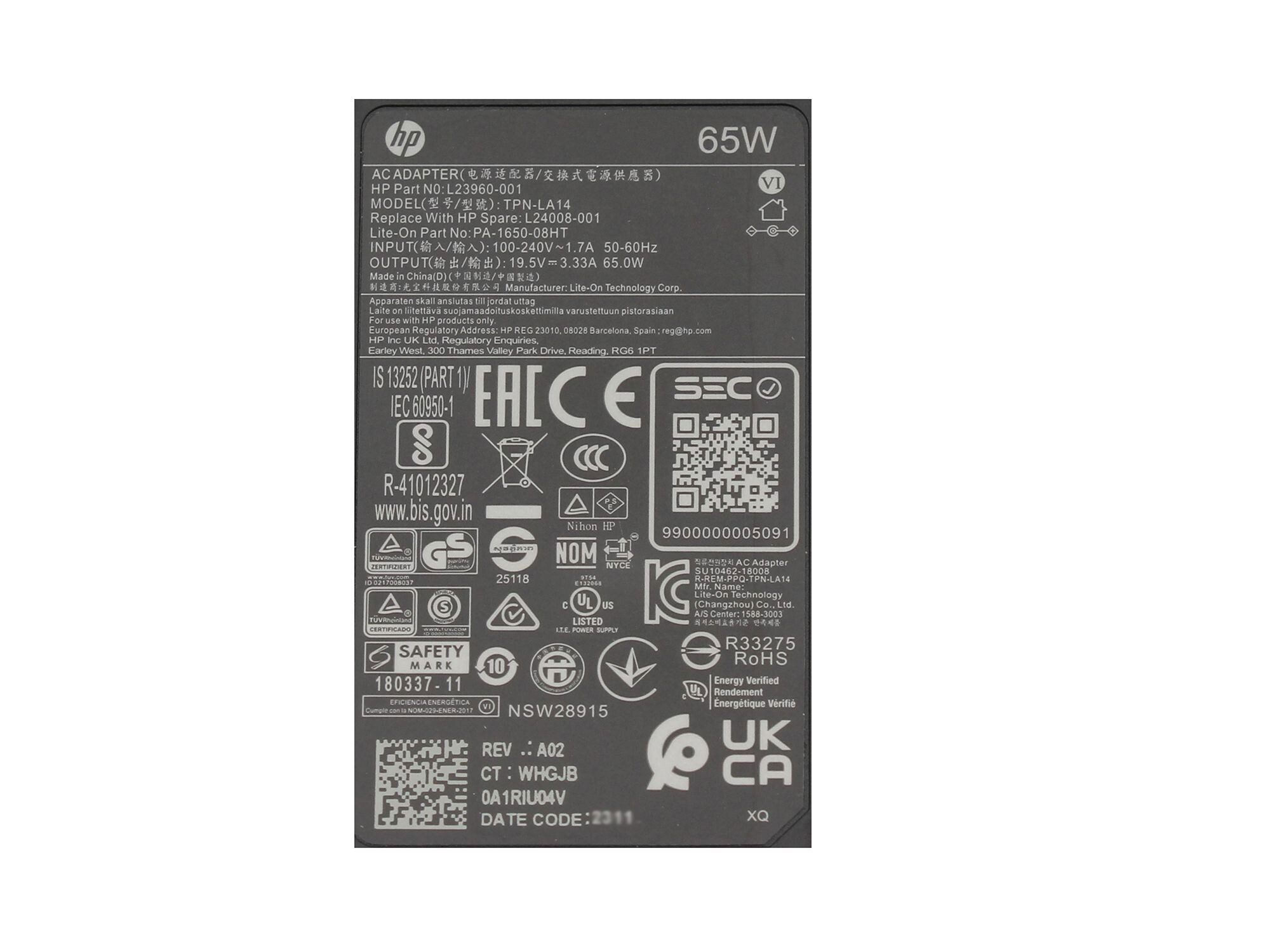 HP Netzteil für Envy x360 15-cn0400 65,0 Watt