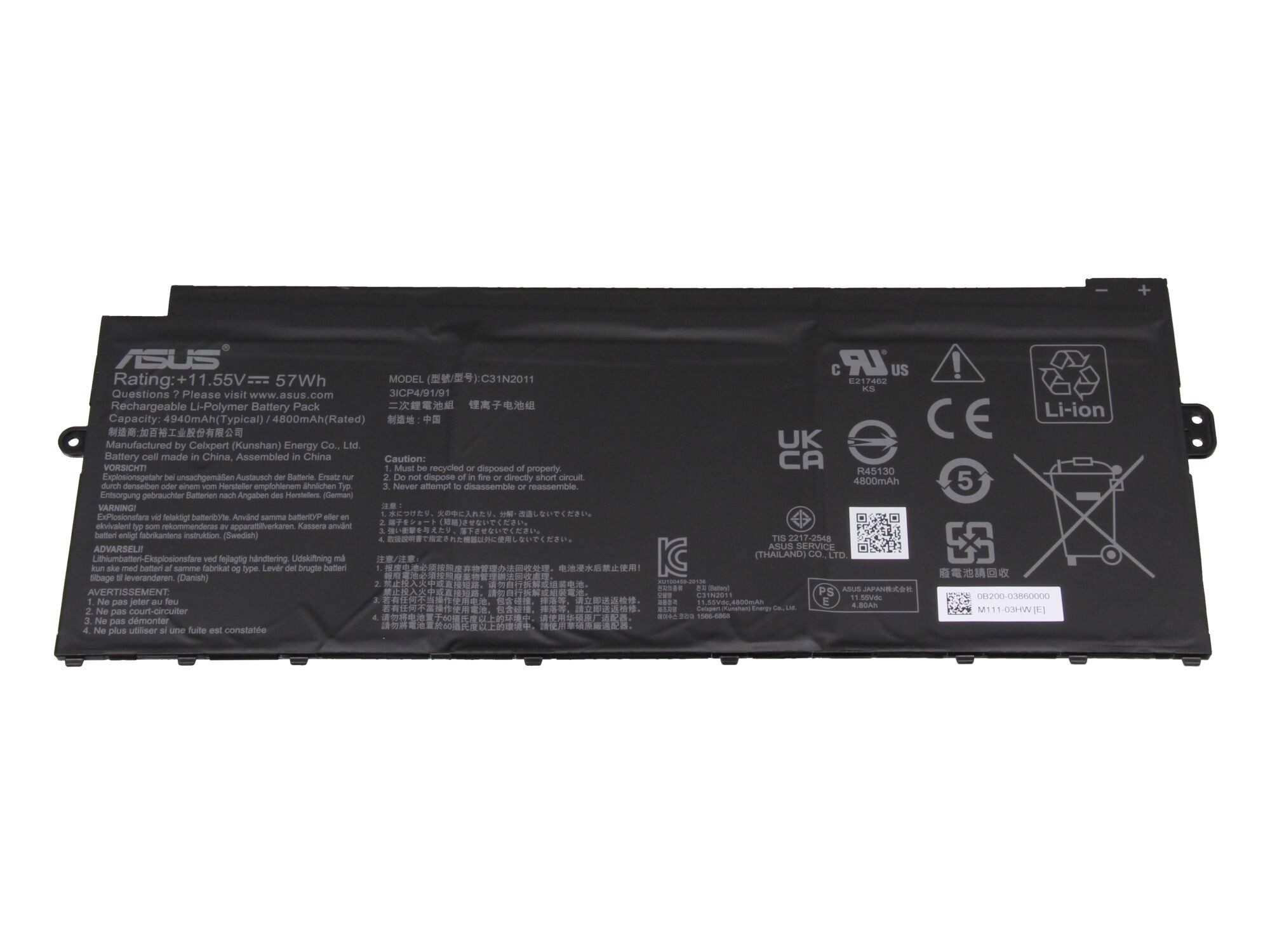 Asus Chromebook Flip CX5 CX5601 original Batterie 57Wh