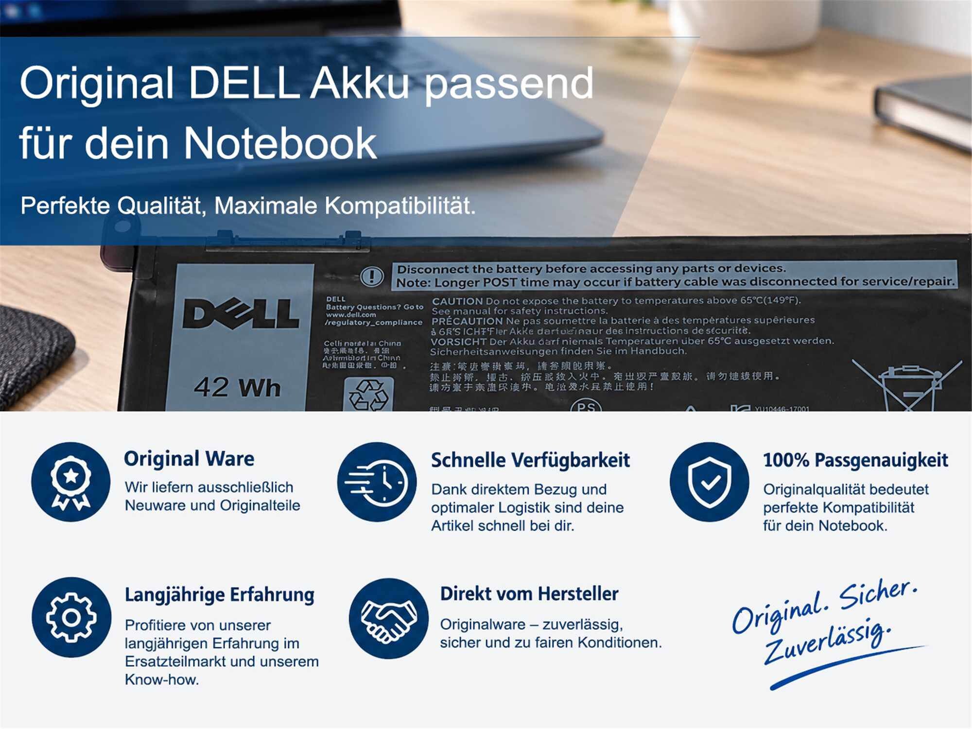 Dell Akku für Latitude 14 (3490) 42Wh (1,5cm Variante)