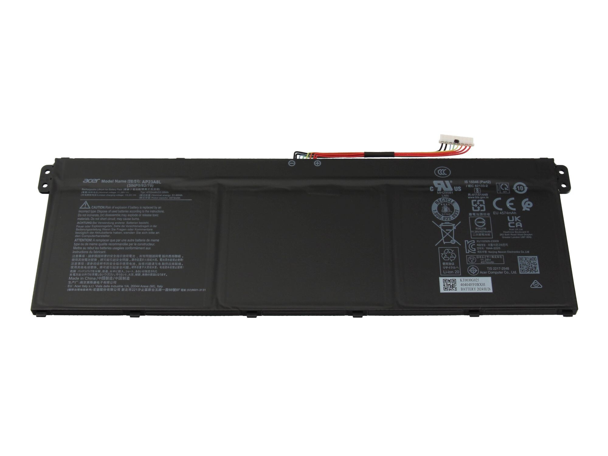 Acer TravelMate P2 (TMP216-51-G2) original Batterie 53,05Wh 11,28V (AP23A8L)