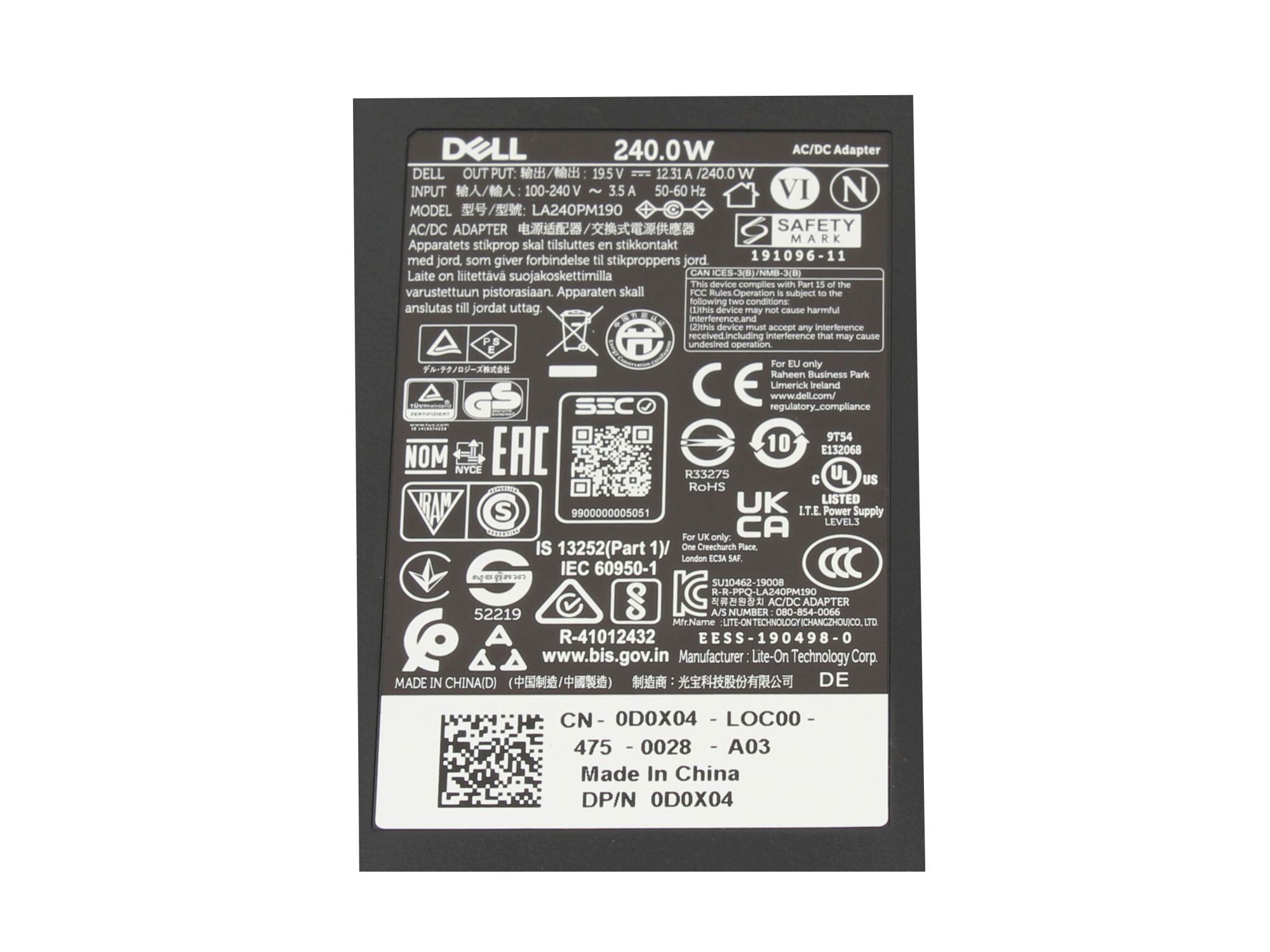 Dell Netzteil für Precision 17 (7780) 240,0 Watt