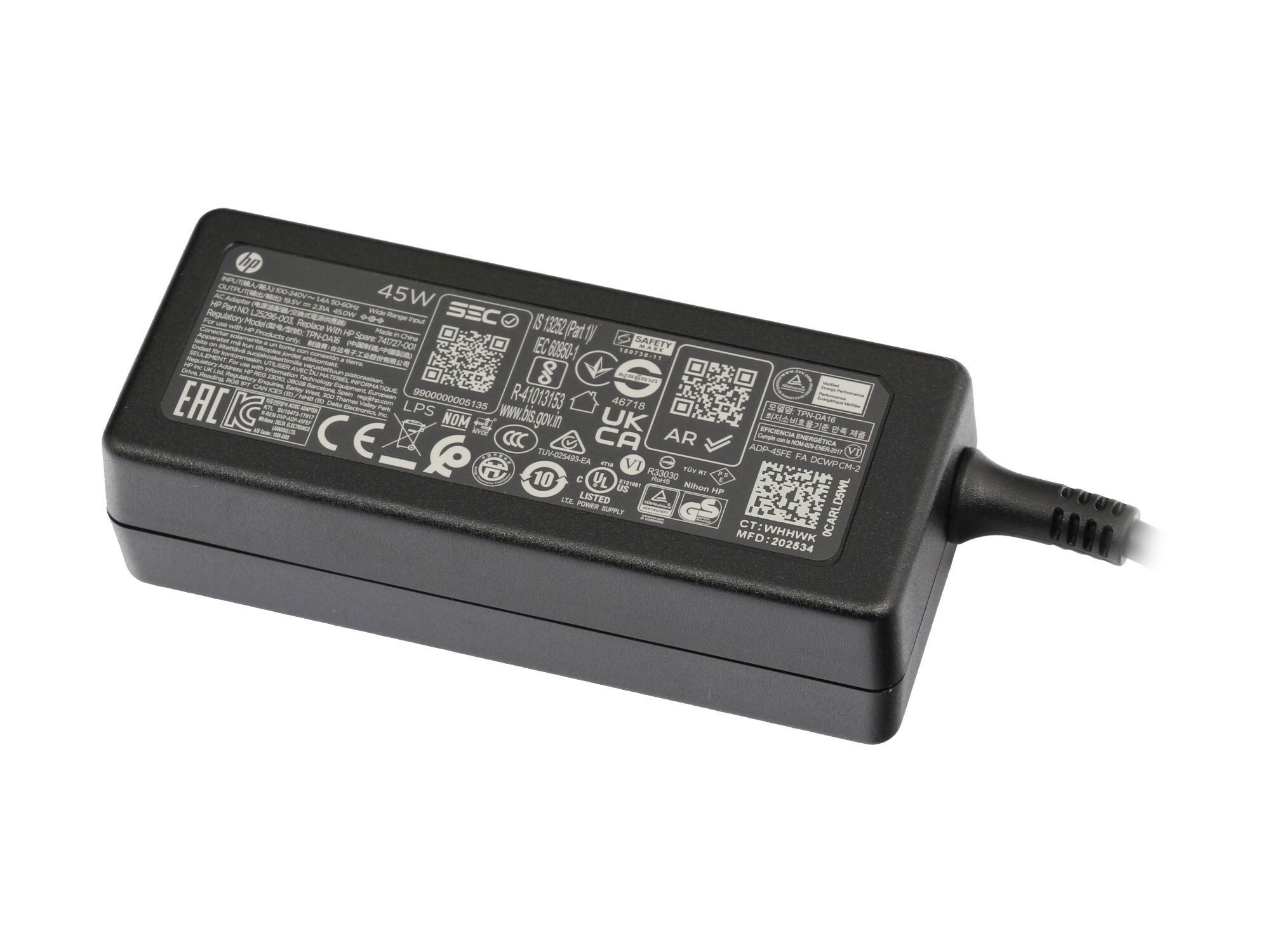 HP Pavilion 15-cs0000 original chargeur 45 watts construction normale