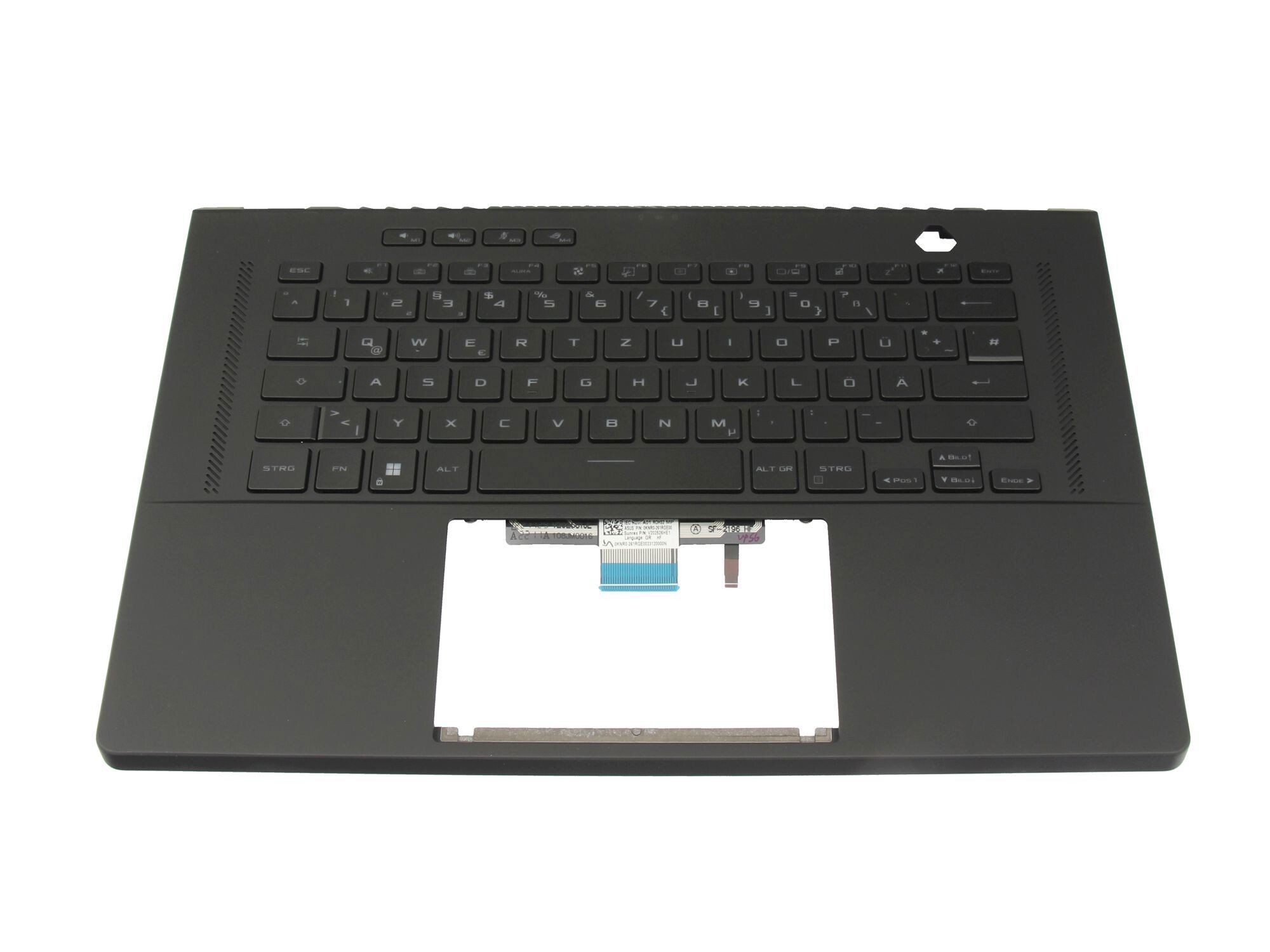 Asus ROG Zephyrus M16 GU603ZX original Tastatur inkl. Topcase DE (deutsch) schwarz/schwarz mit Backlight