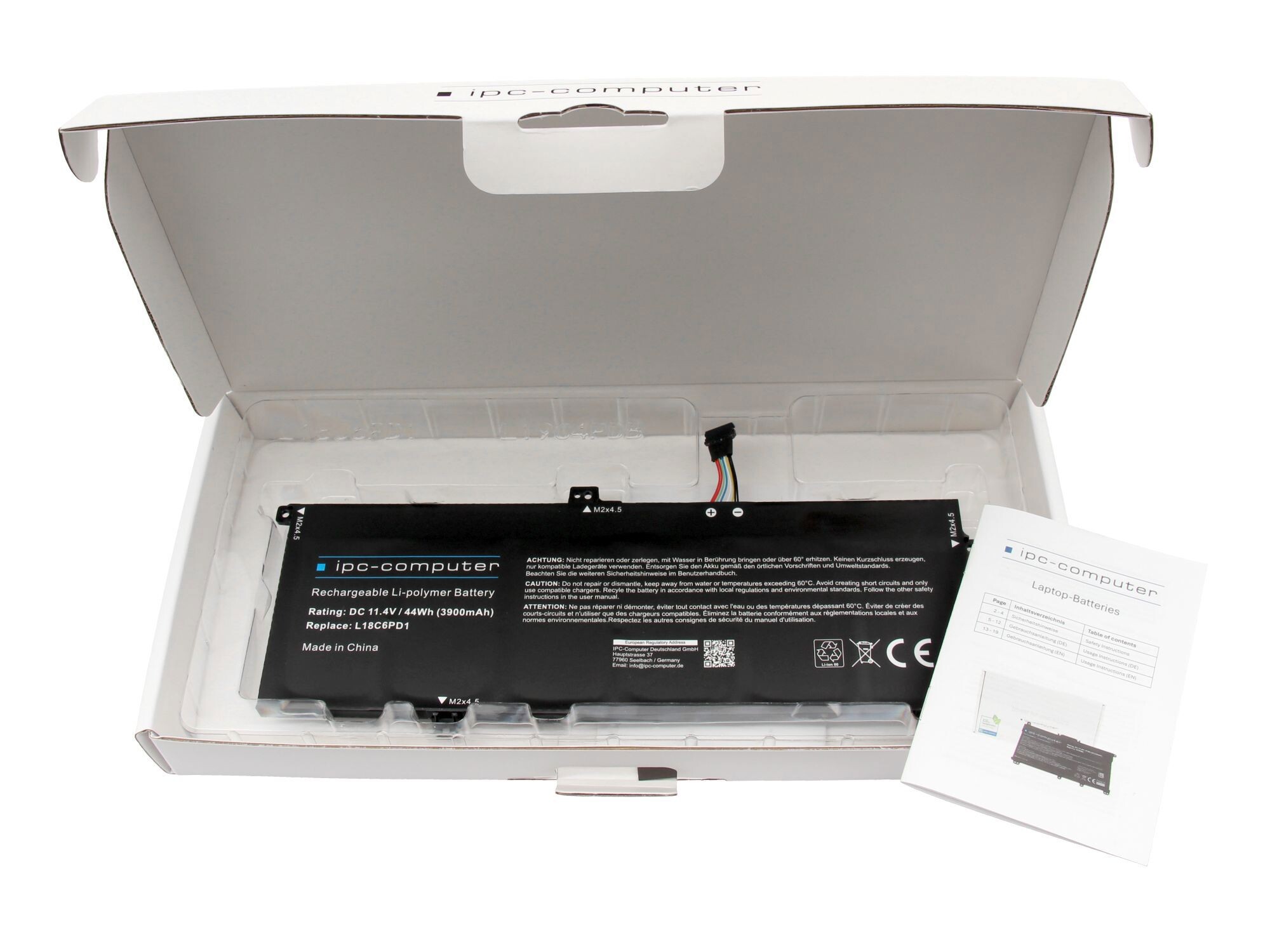 IPC-Computer Batterie 44Wh Nouveau compatible pour Lenovo X13 Gen 1 (20UF/20UG)