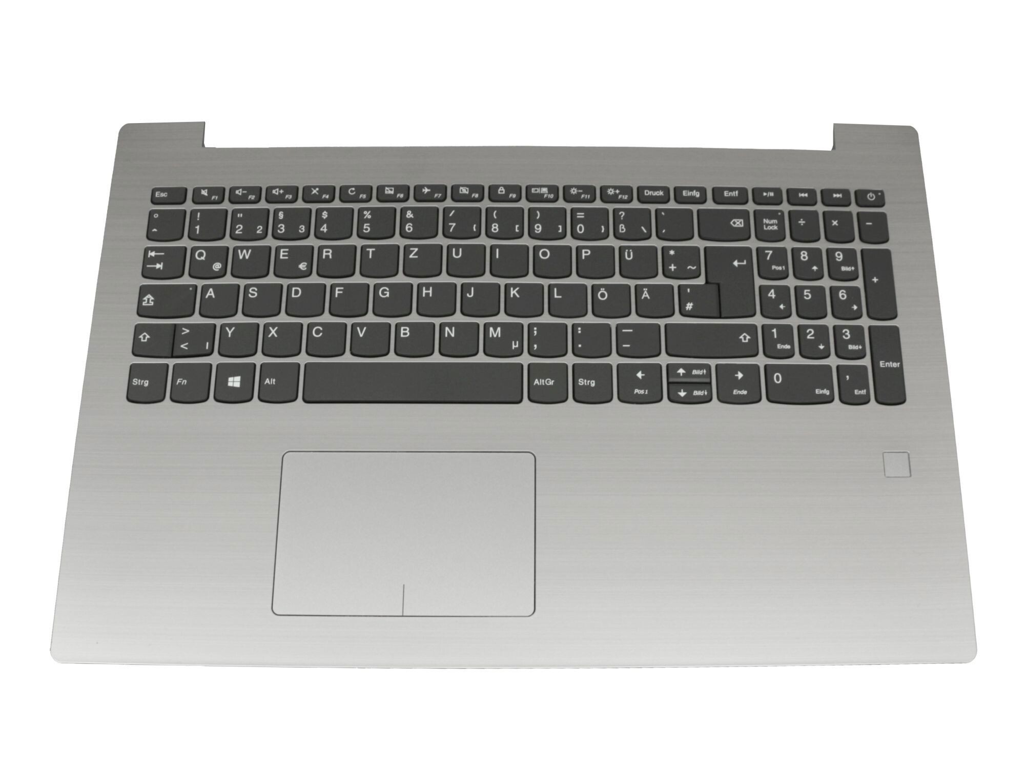 Lenovo IdeaPad 320-15IKB (80XL/80YE) original Tastatur inkl. Topcase DE (deutsch) grau/silber (Fingerprint)