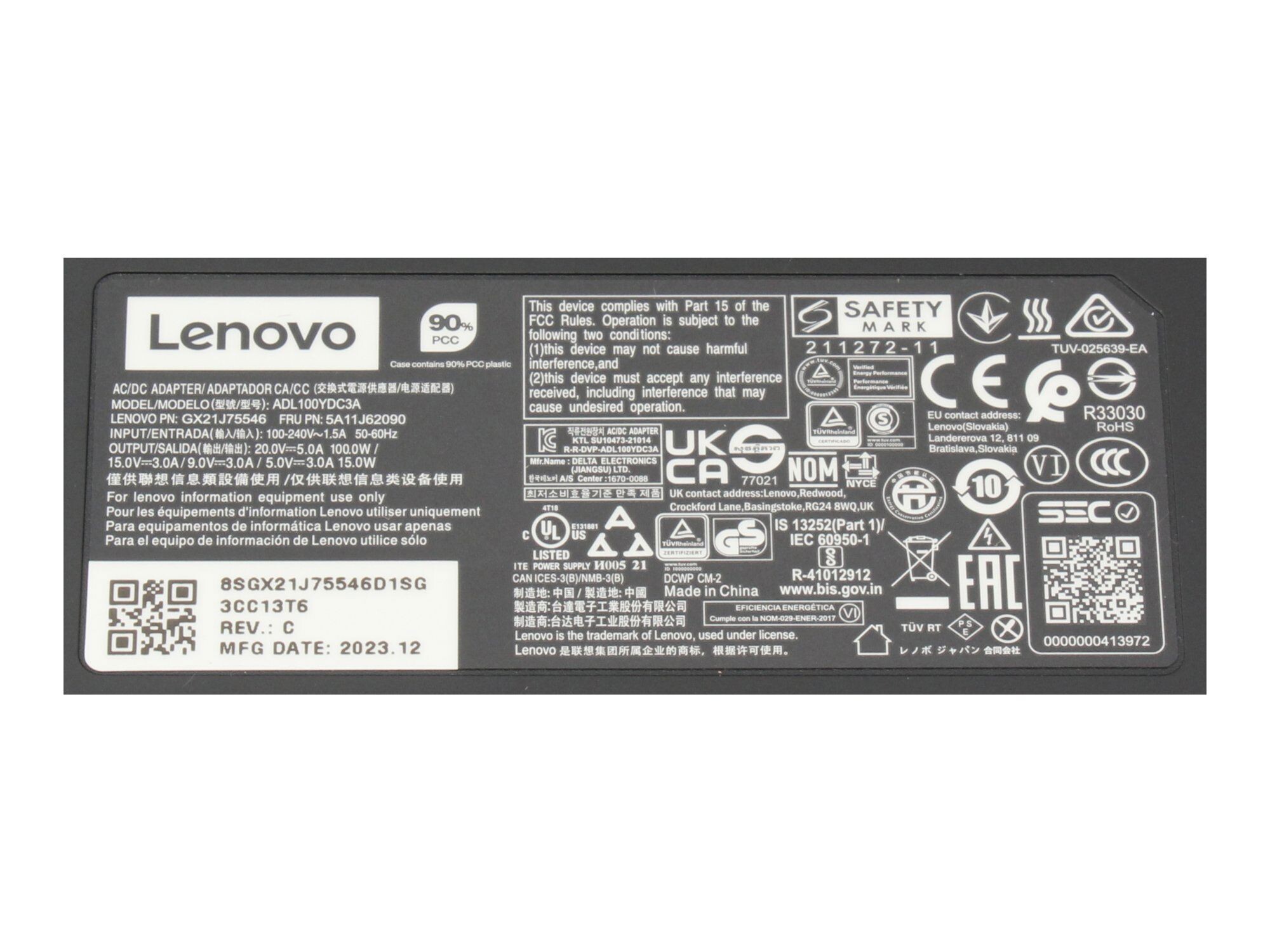 Lenovo USB-C Netzteil für ThinkPad P16s Gen 4 (21RX) 100,0 Watt