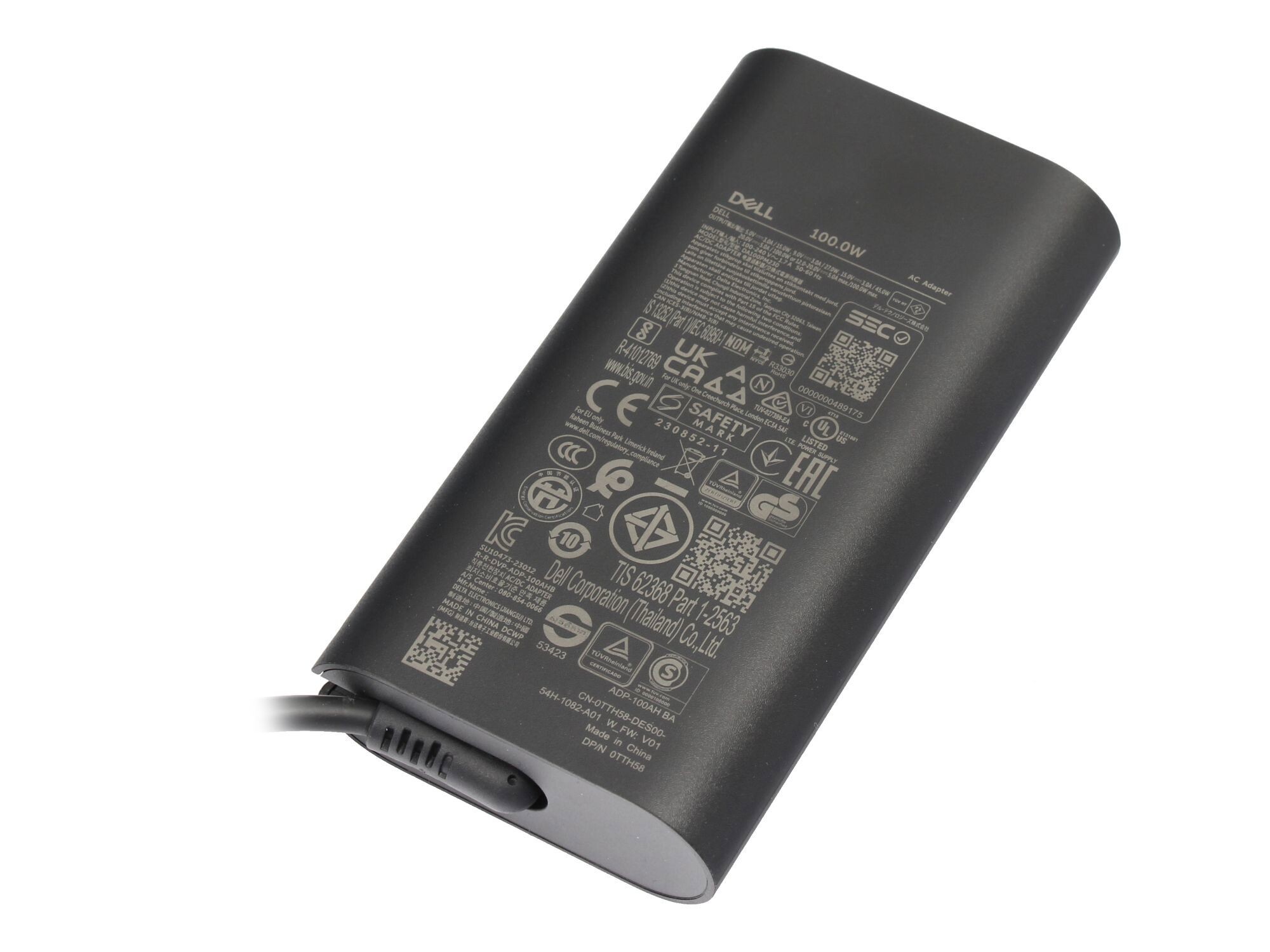 Dell Inspiron 14 2in1 (7430) original GaN-chargeur USB-C 100 watts arrondie