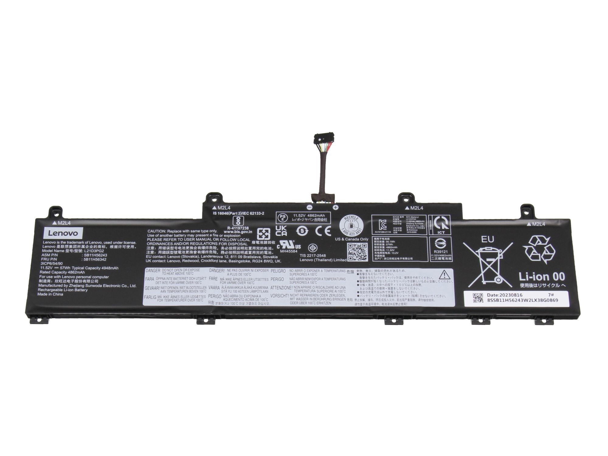 Lenovo Akku für ThinkPad L15 Gen 4 (21H8/21H7) 57Wh