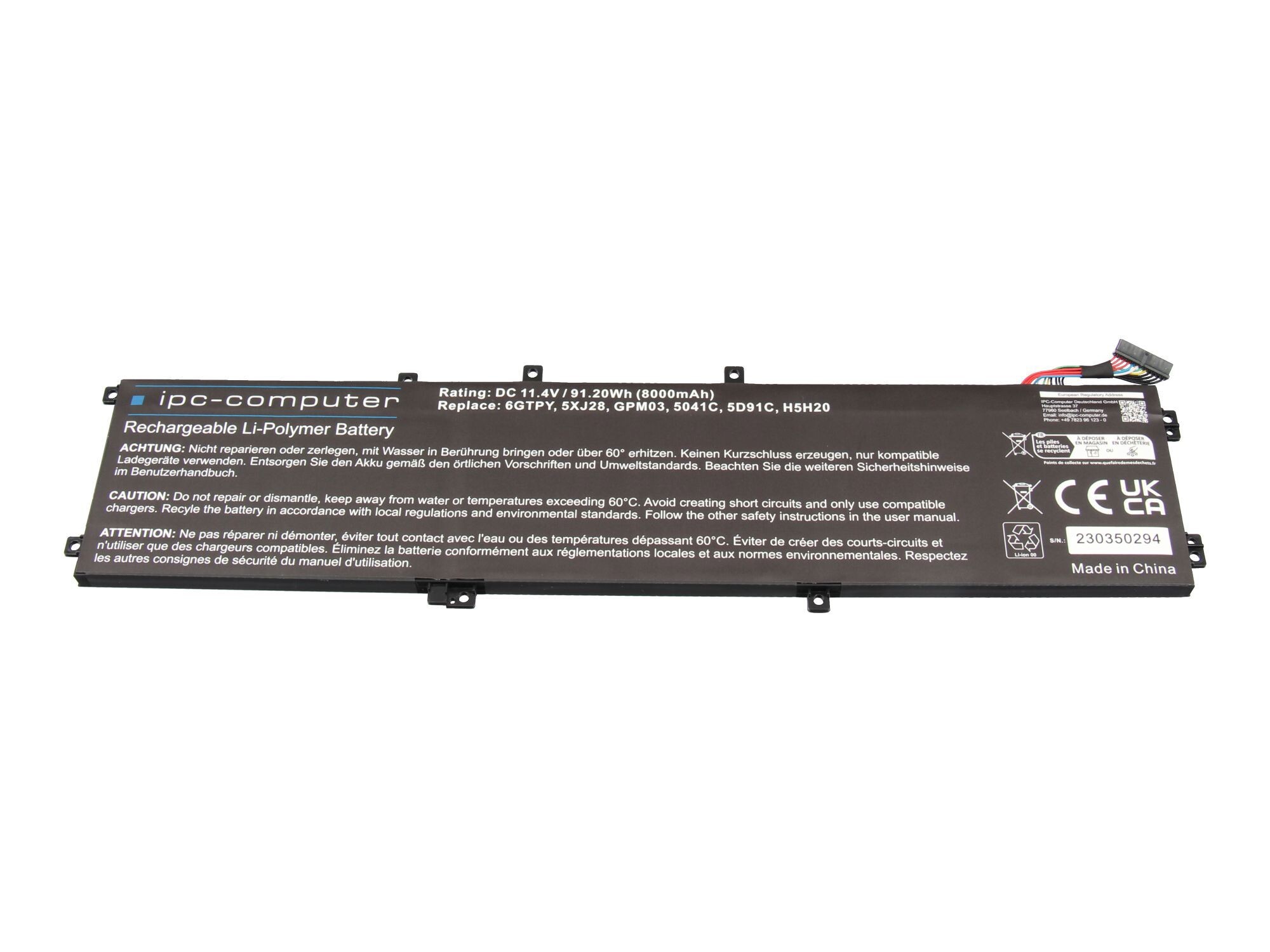 Akku für Dell XPS 15 (9570)