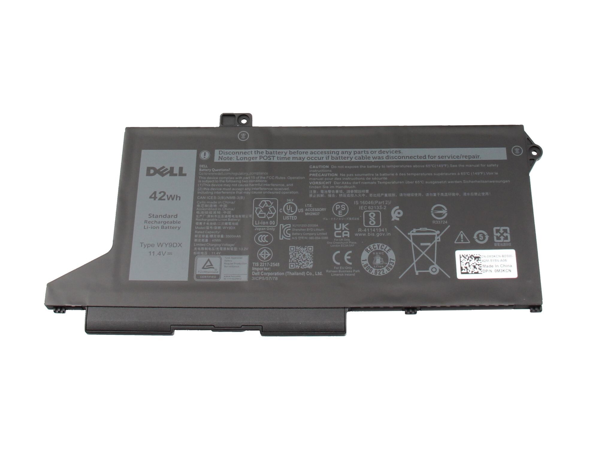 Dell Akku für Precision 15 (3560) 42Wh (11,4V 3-Zellen)