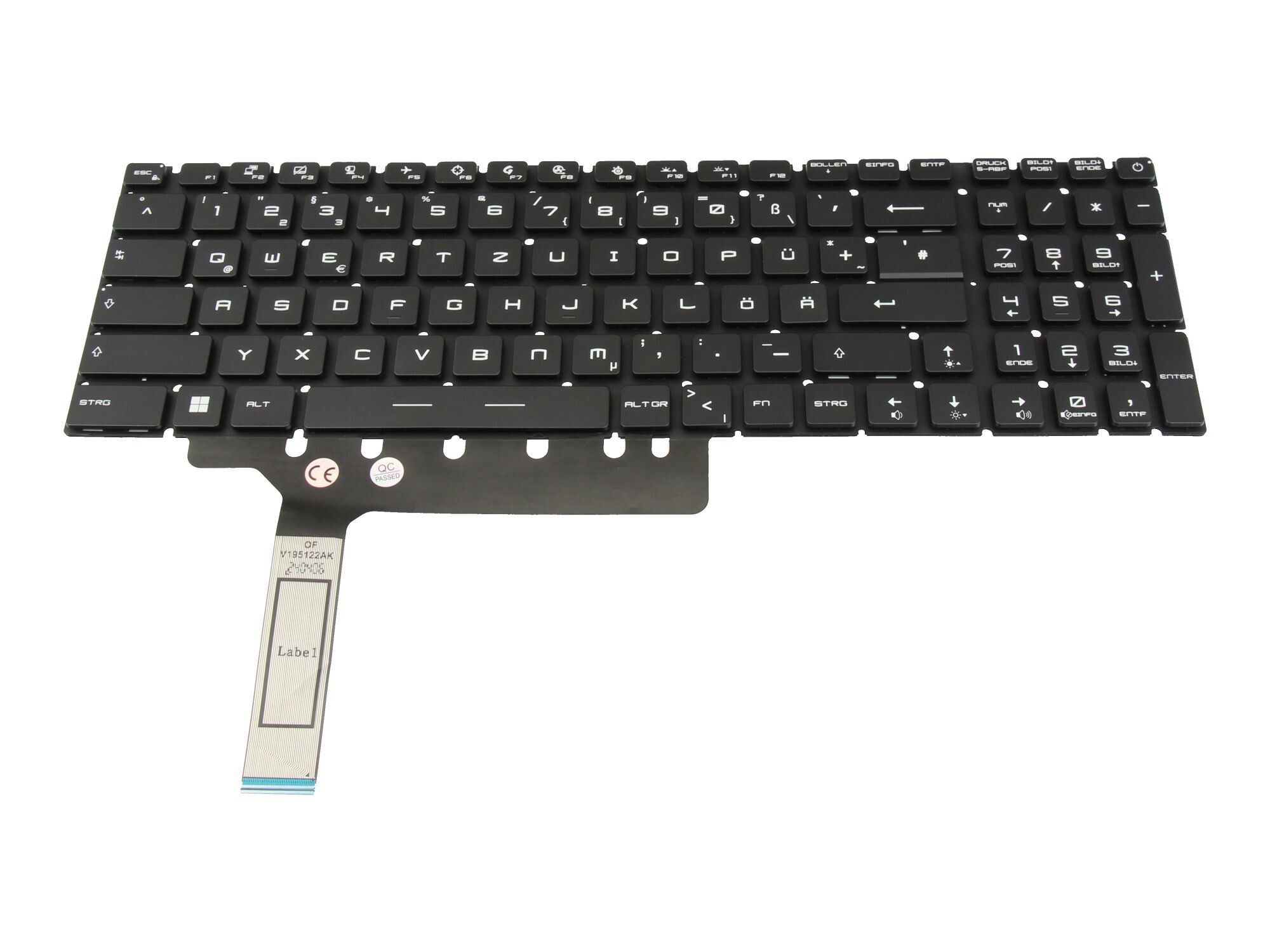 MSI Vector GP76 12UHSO/12UHO (MS-17K4) original Tastatur DE (deutsch) schwarz