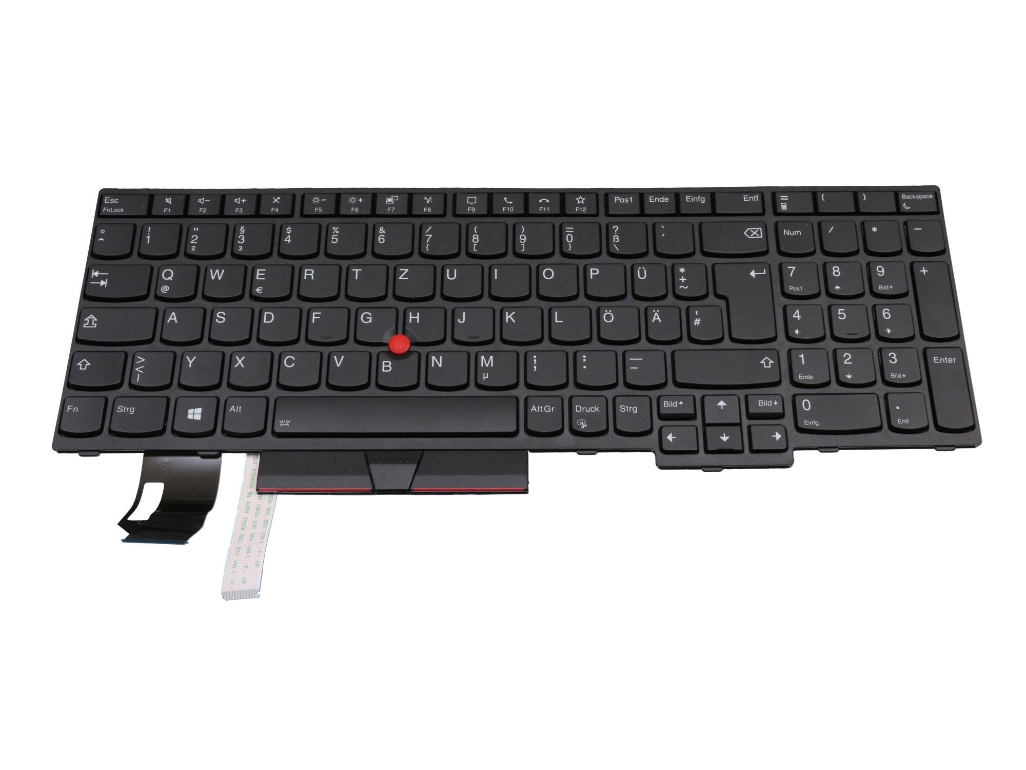 Lenovo ThinkPad P15s Gen 2 (20W6/20W7) original Tastatur DE (deutsch) schwarz/schwarz mit Backlight und Mouse-Stick