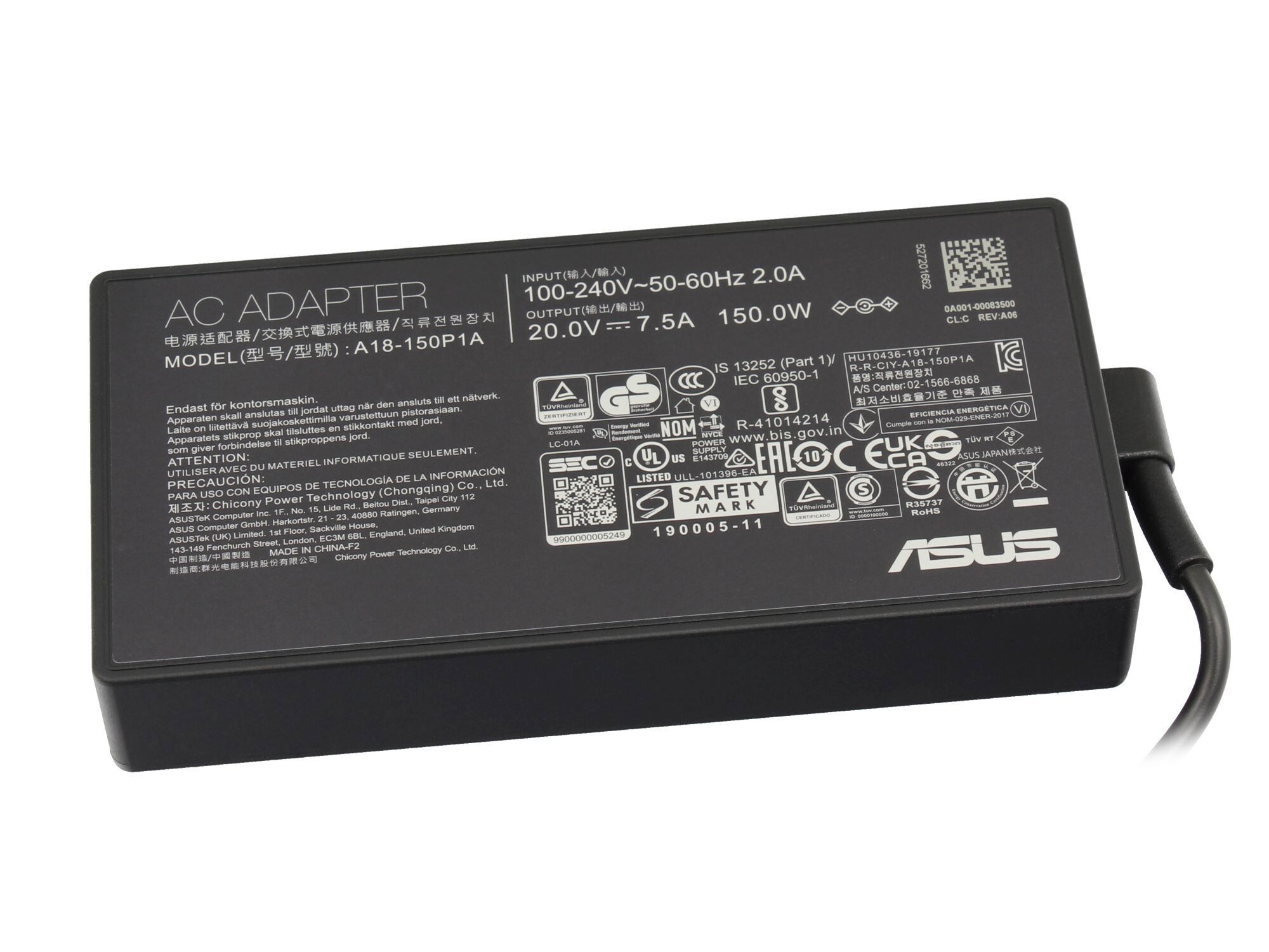 Asus Netzteil für TUF Gaming F15 FX506HF 150,0 Watt ROG-Logo