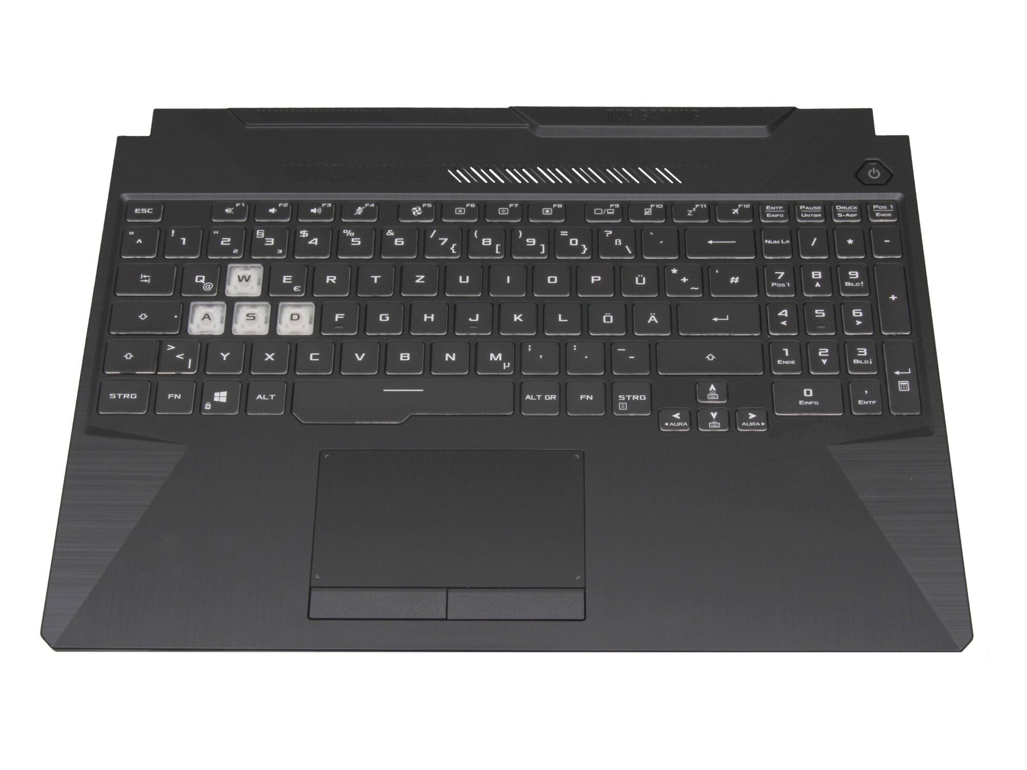 Asus TUF Gaming F15 FX506HF original Tastatur inkl. Topcase DE (deutsch) schwarz/transparent/schwarz mit Backlight