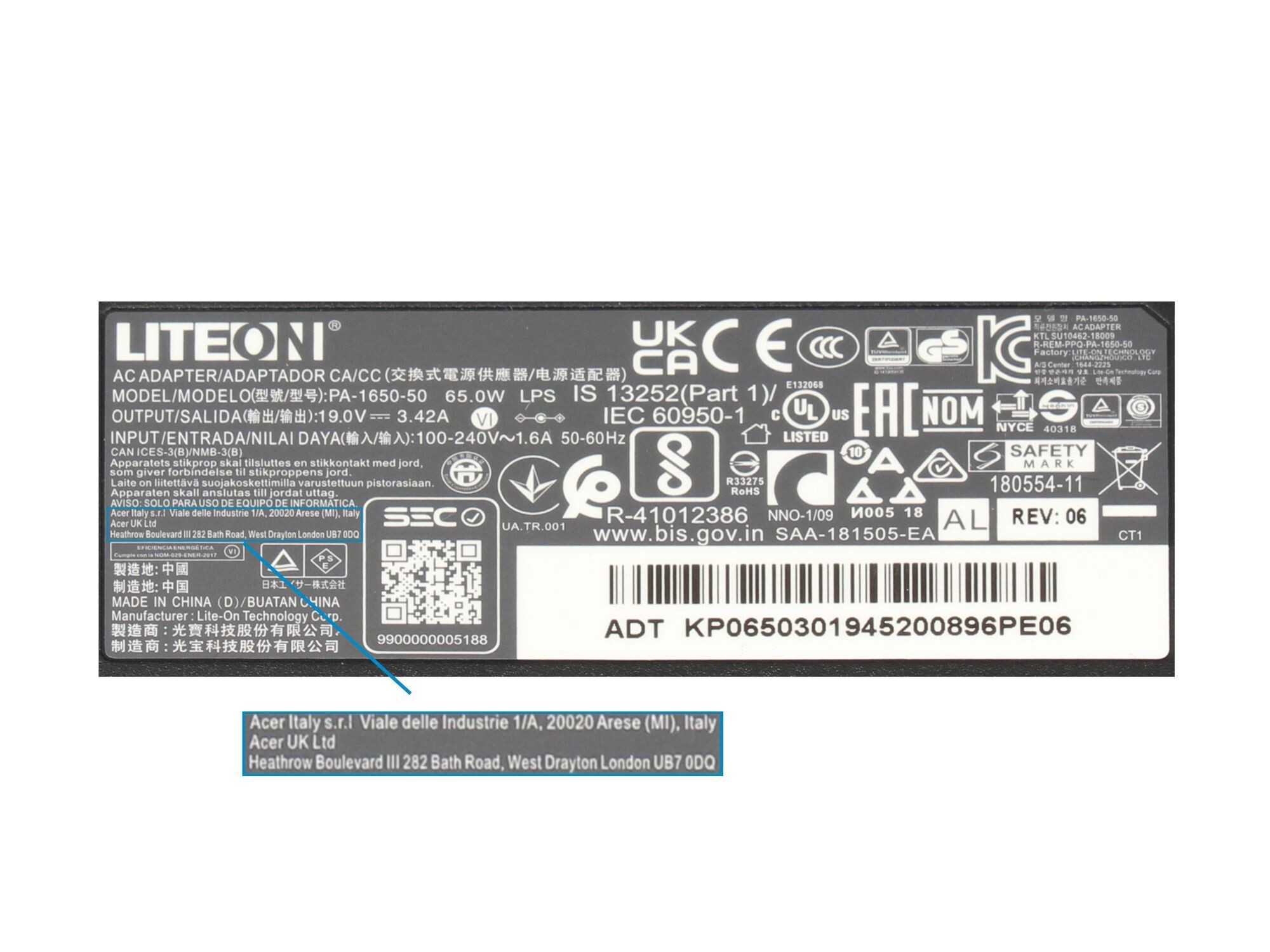 Acer Netzteil für Aspire 5710Z 65,0 Watt