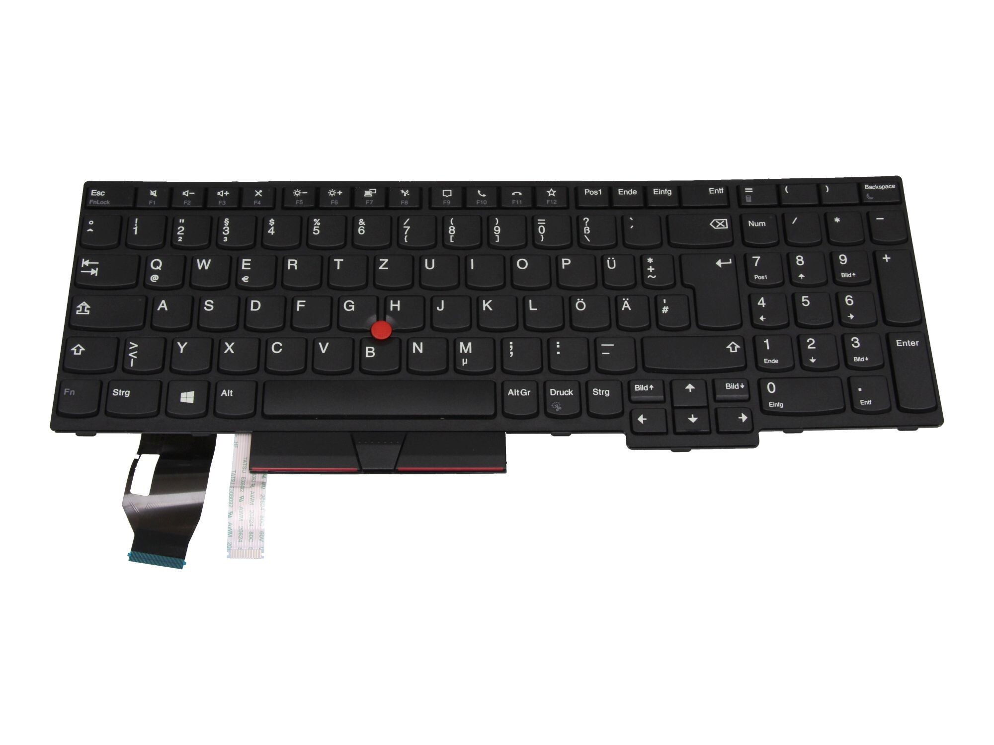 Lenovo ThinkPad P15s Gen 2 (20W6/20W7) original Tastatur DE (deutsch) schwarz/schwarz matt mit Mouse-Stick